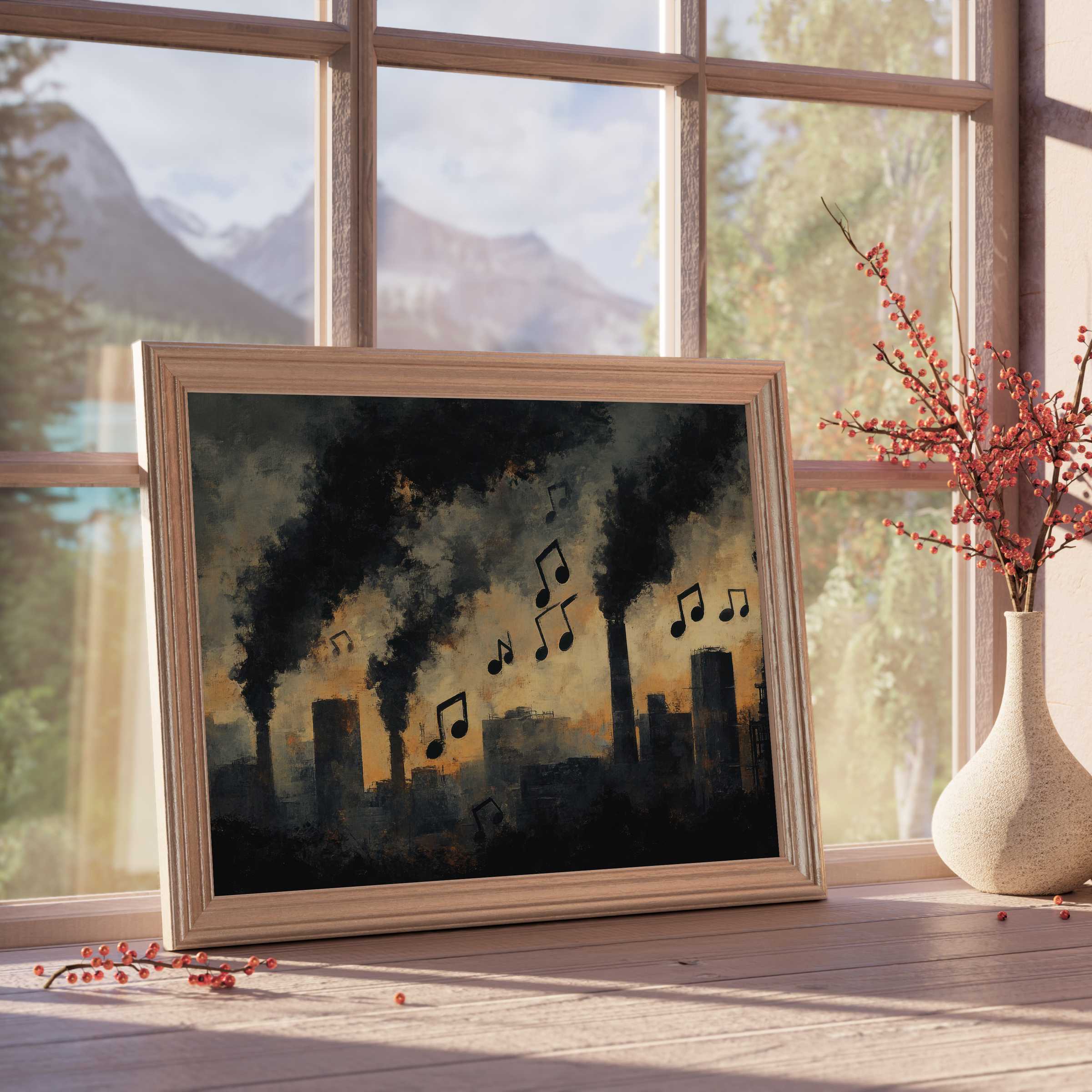 Bold street art downloadable art blending urban grit with surreal melody, enriching curated interiors with evocative, modern flair