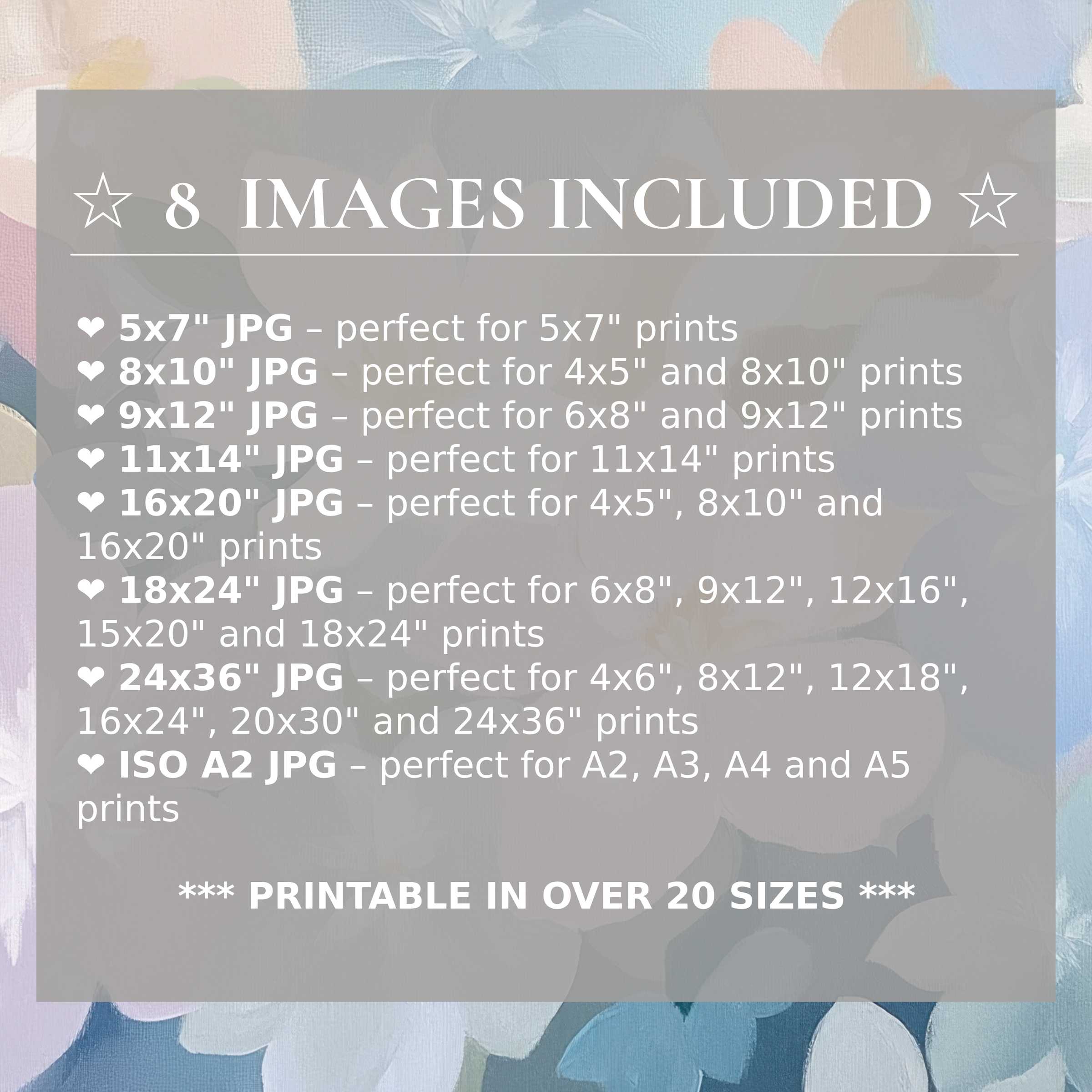 Nursery digital print in soft blues and blush tones, calming and radiant; includes 8 high-quality sizes for versatile, stylish modern interiors