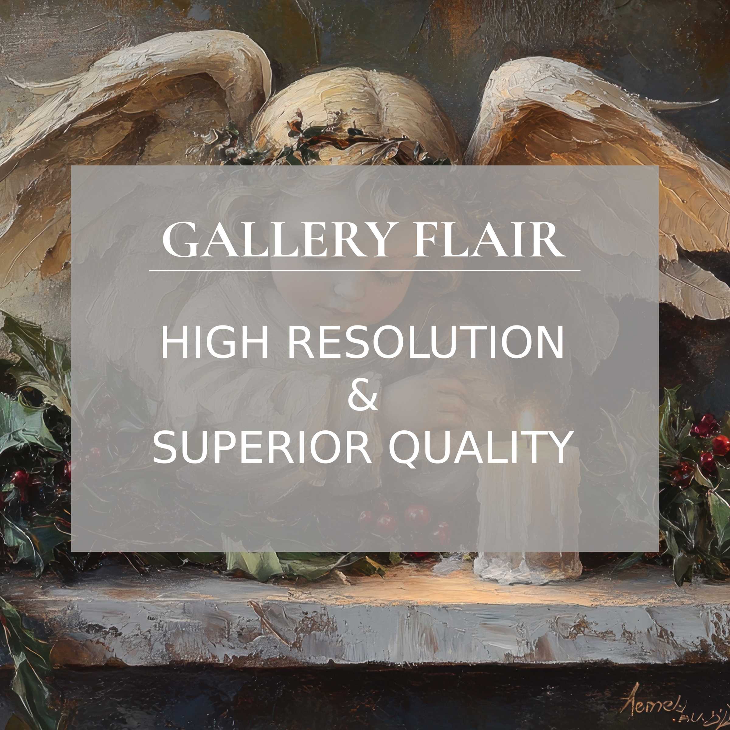 Elegant, high-resolution christmas Frame TV picture showcasing detailed, textured angel art with refined visual clarity