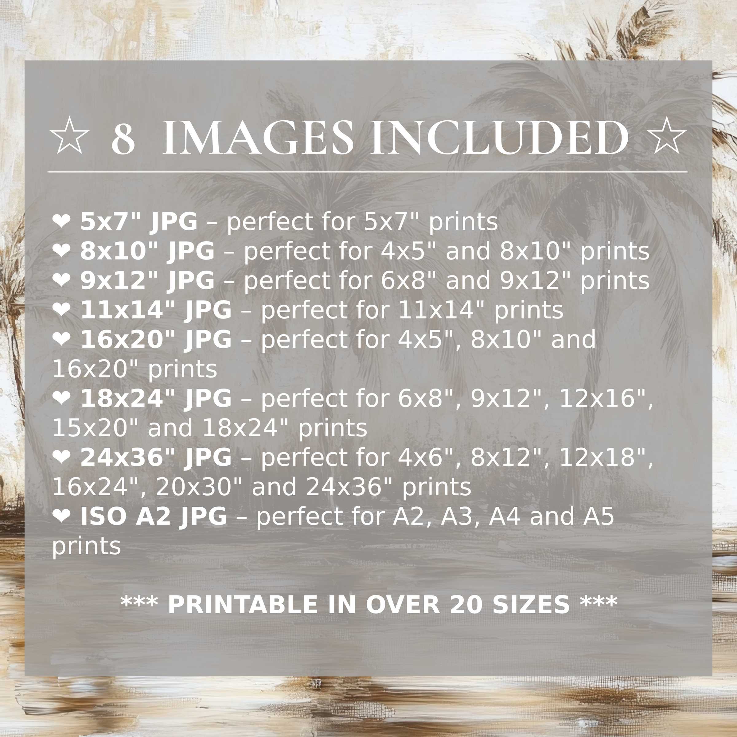 Vintage digital print radiates soothing beige and soft brown tones, elevating modern interiors with timeless style; includes 8 high-quality sizes