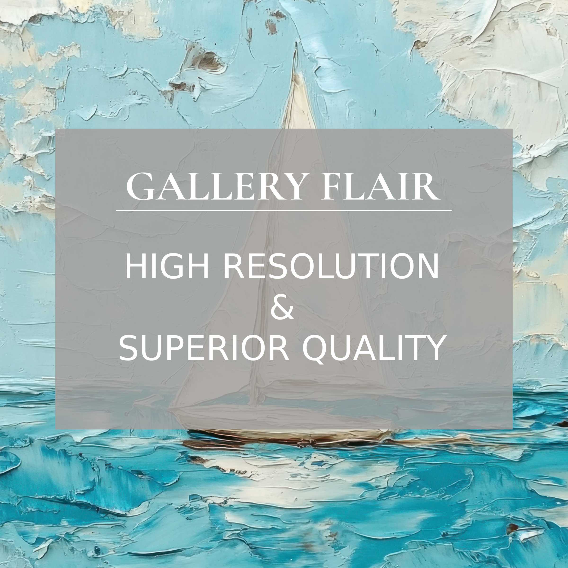 Radiant summer printable art featuring a textured sailboat on shimmering blue seas, elevating modern coastal decor