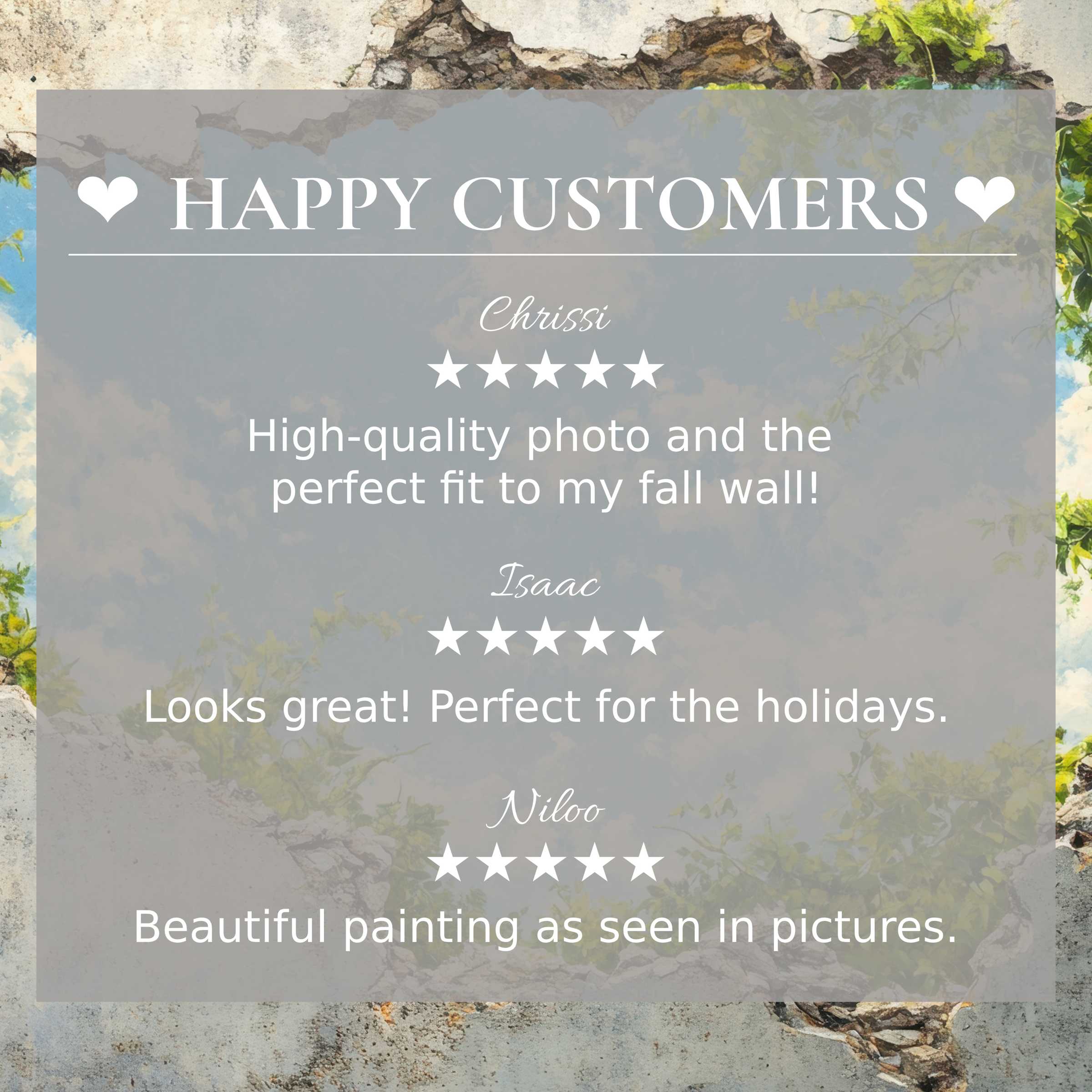 Street art for Frame TV with abstract sky colors; happy customer reviews build trust with elegant, modern style