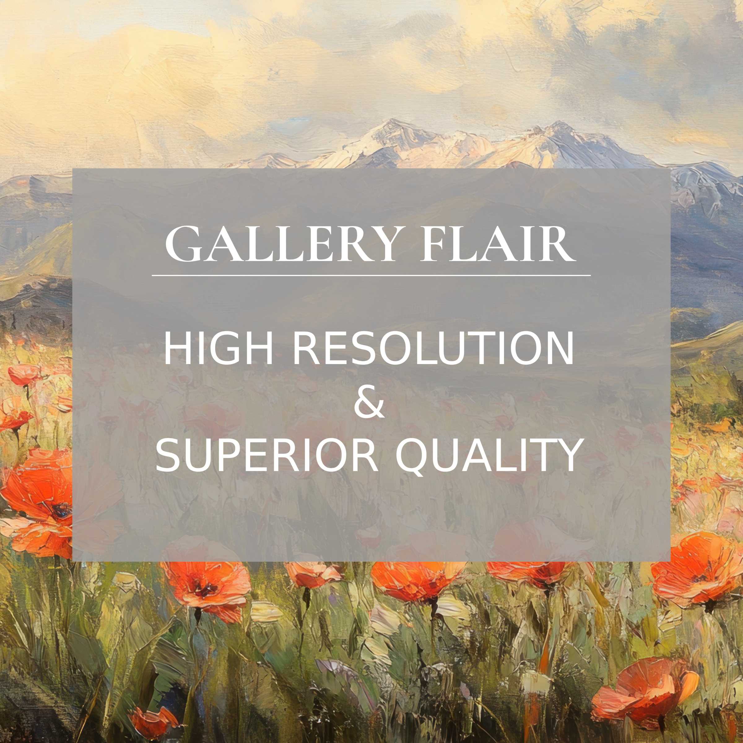 Elegant high-resolution vintage Frame TV picture depicting vibrant floral fields and serene mountain landscapes