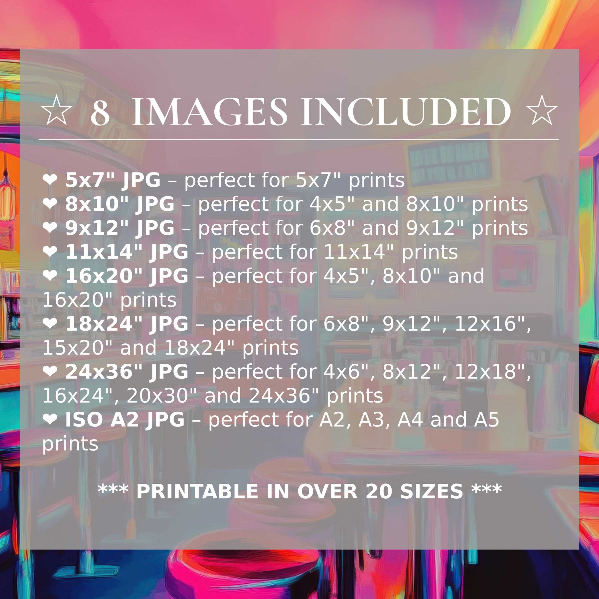 Pop art digital print exuding radiant pinks and bold blues, elevating modern interiors with 8 high-quality sizes included