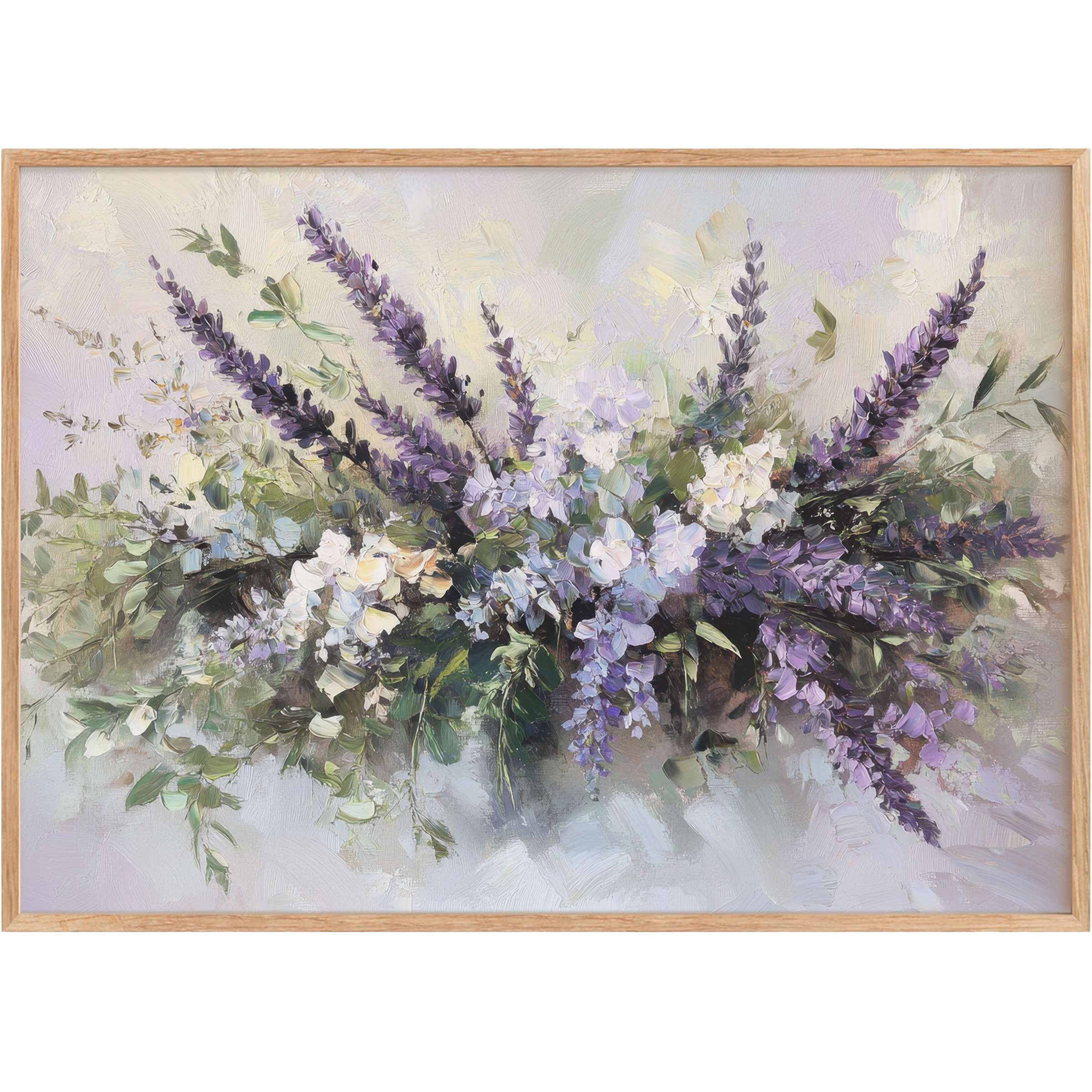 Elegant floral printable wall art featuring serene lavenders and soft greens, infusing interiors with a calming, refined ambiance