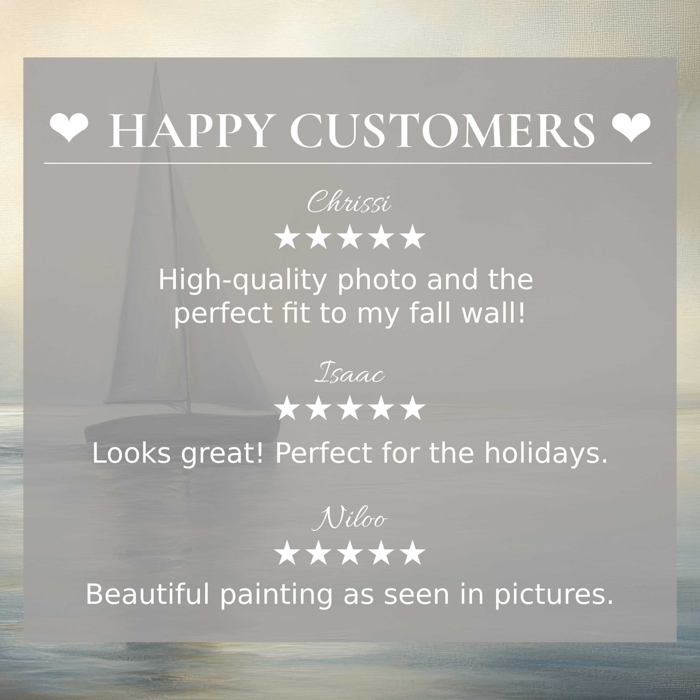 Coastal art for Frame TV with abstract sunset hues, happy customer reviews build trust and highlight elegant style
