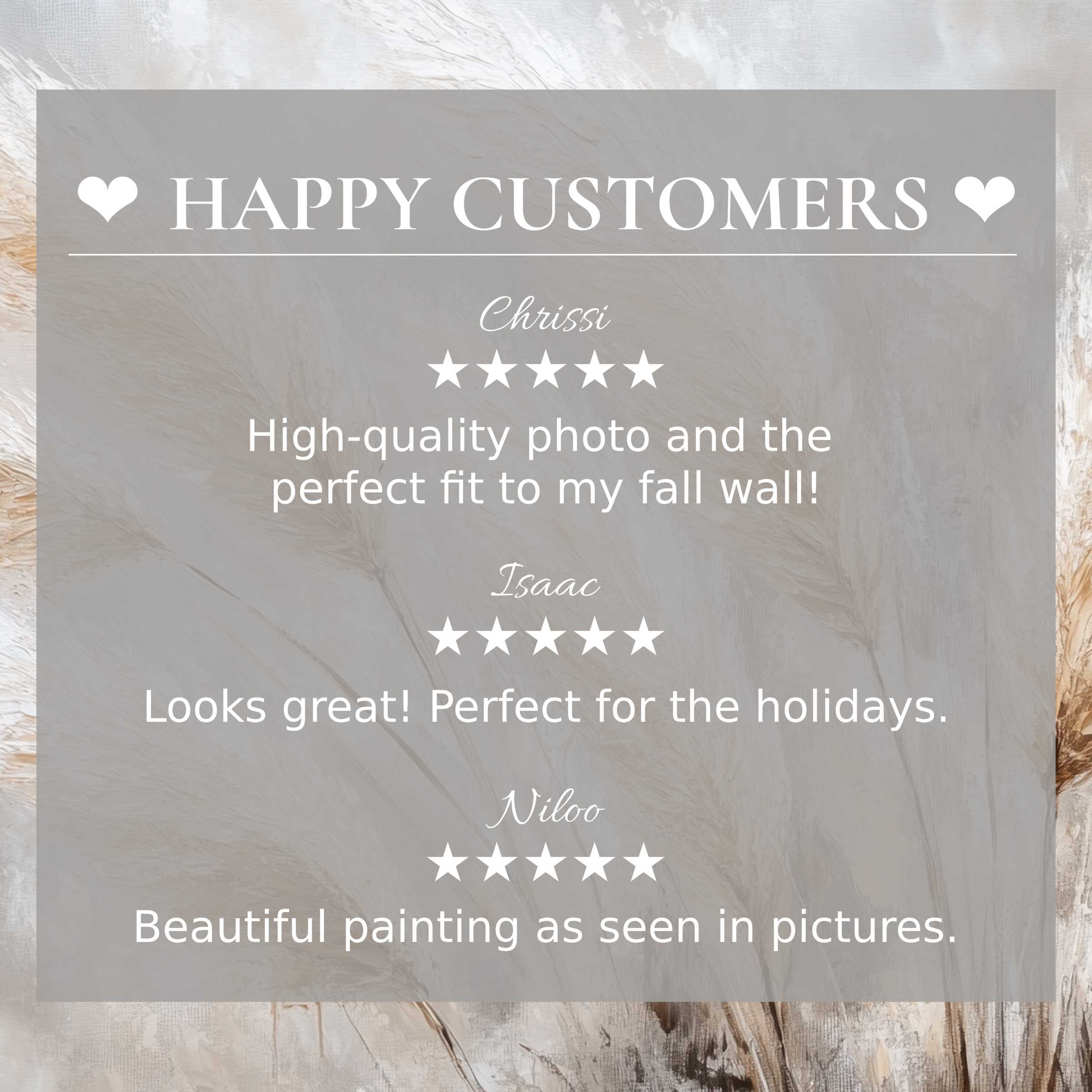 Boho art for Frame TV with abstract earthy tones; happy customer reviews build trust and highlight elegant style
