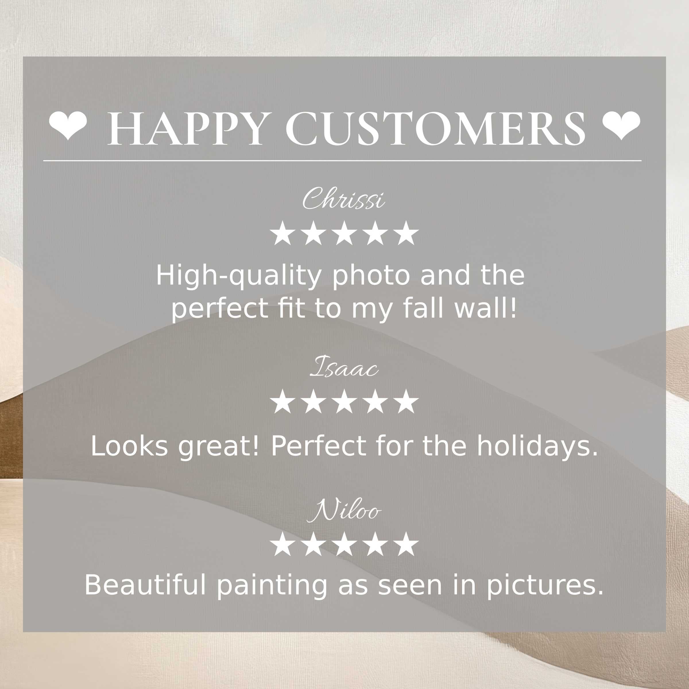 Elegant neutral art for Frame TV with abstract sunset hues and happy customer reviews building trust and style appeal