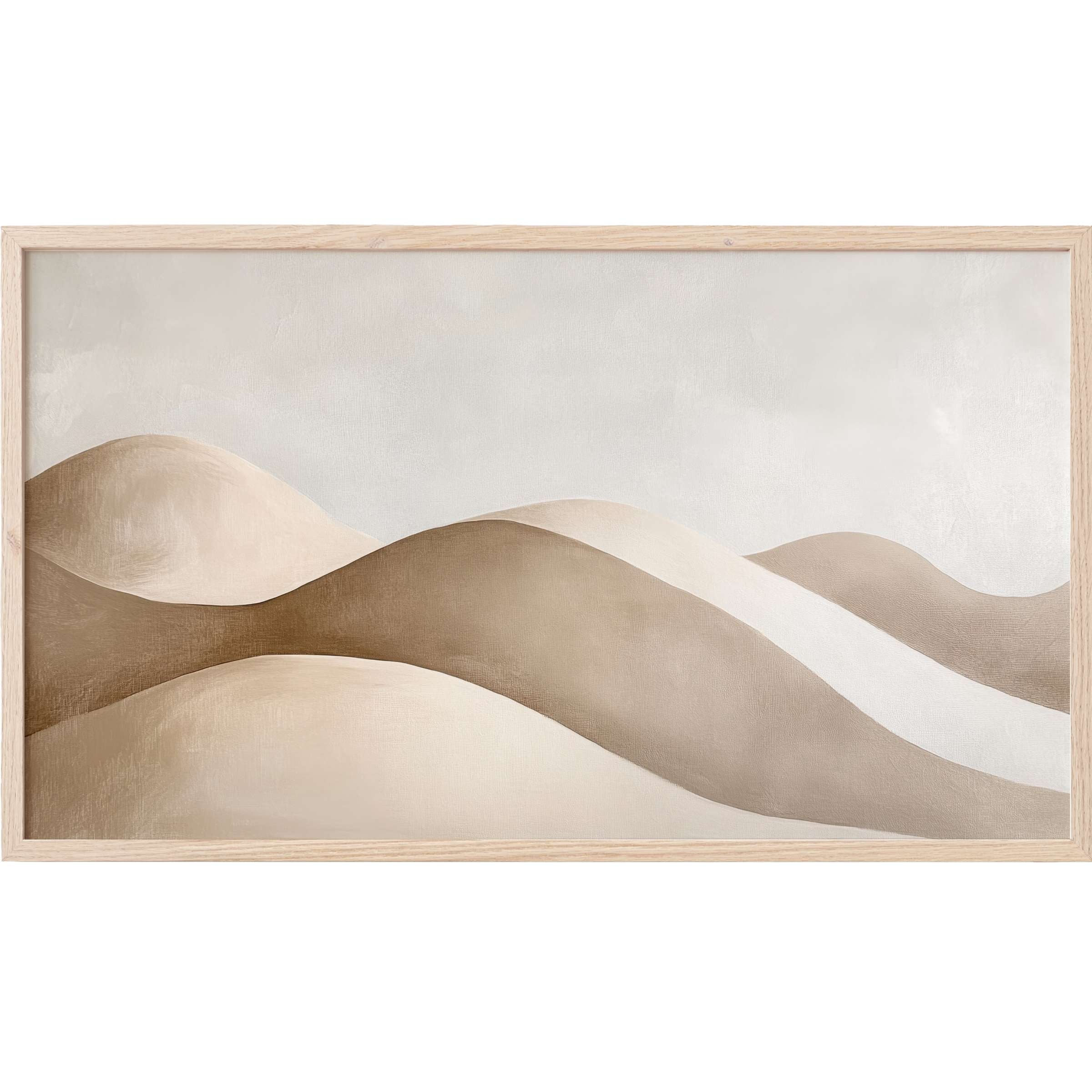 Elegant abstract landscape in soft beige and cream tones, perfect neutral Frame TV Art for refined modern interiors