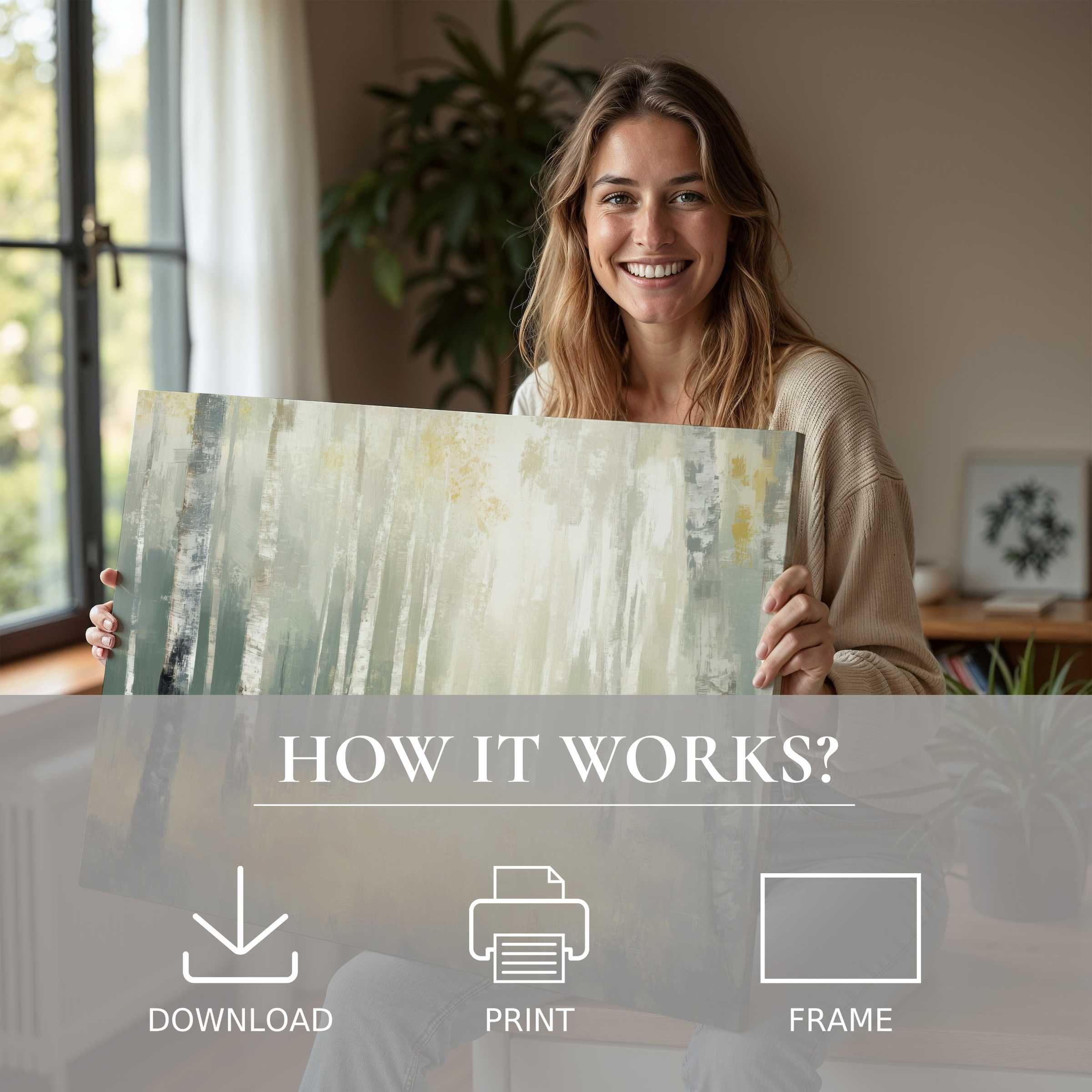 Joy radiates in this modern home as a serene tree digital art print transforms space with effortless beauty and connection