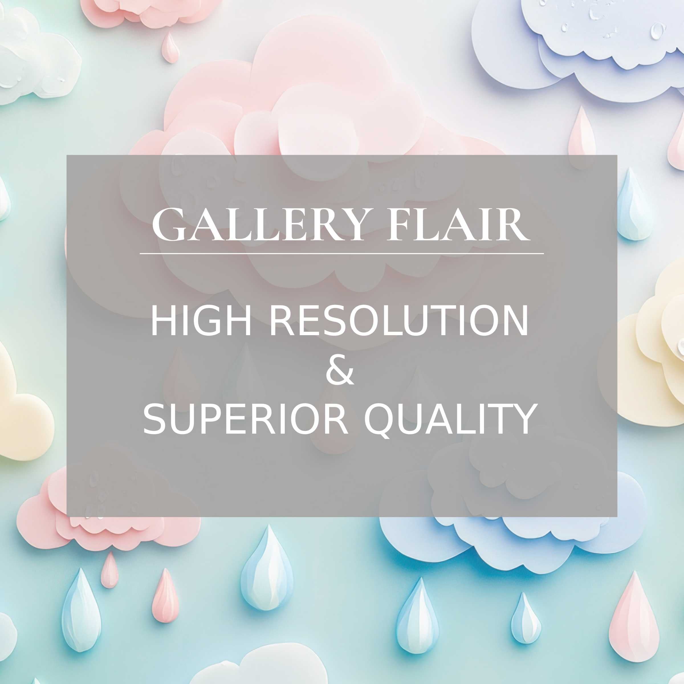 Calming nursery printable art with pastel clouds and raindrops, showcasing refined detail to elevate modern baby room decor