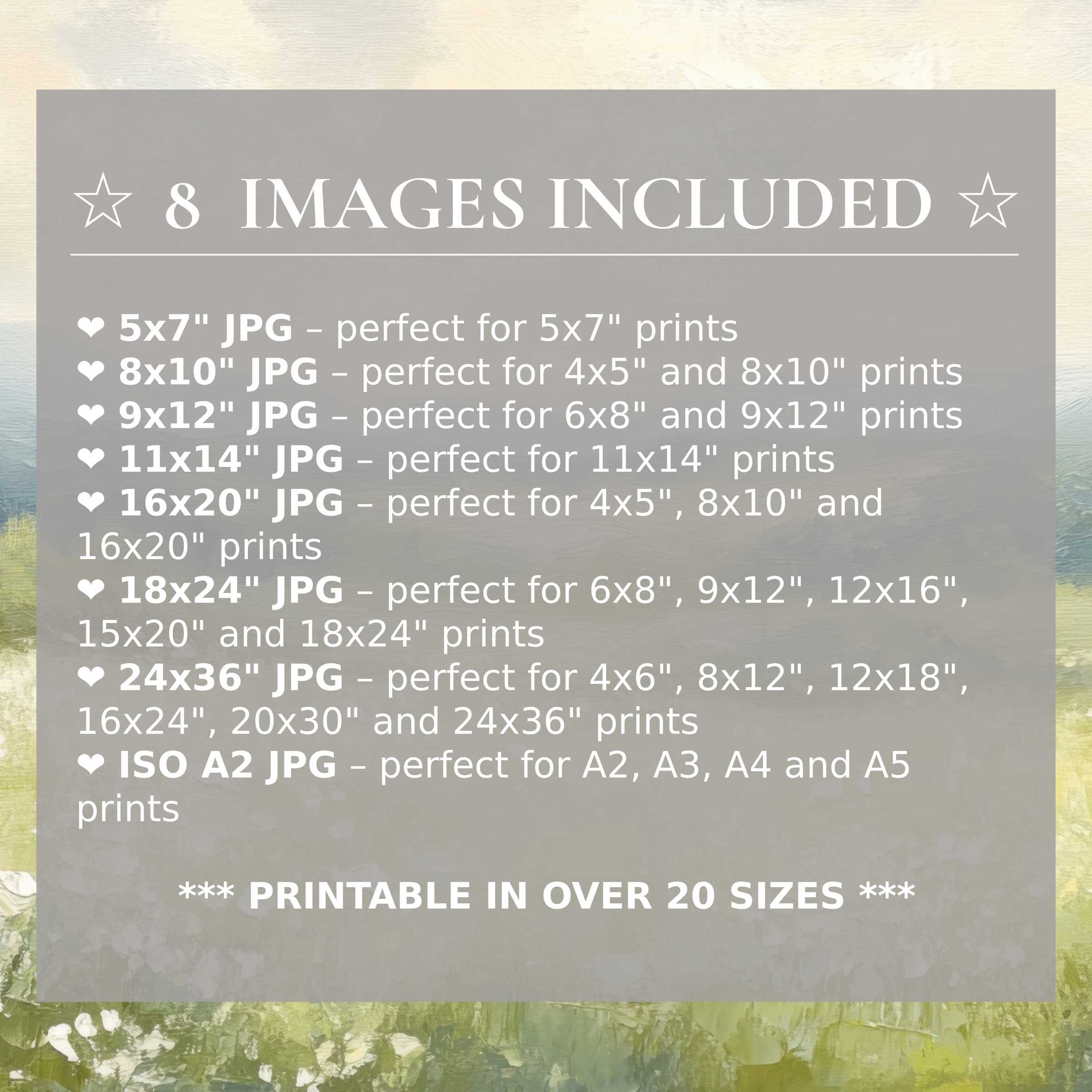 Spring digital print featuring radiant greens and soft yellows, delivering calming elegance in 8 high-quality sizes for versatile modern interiors