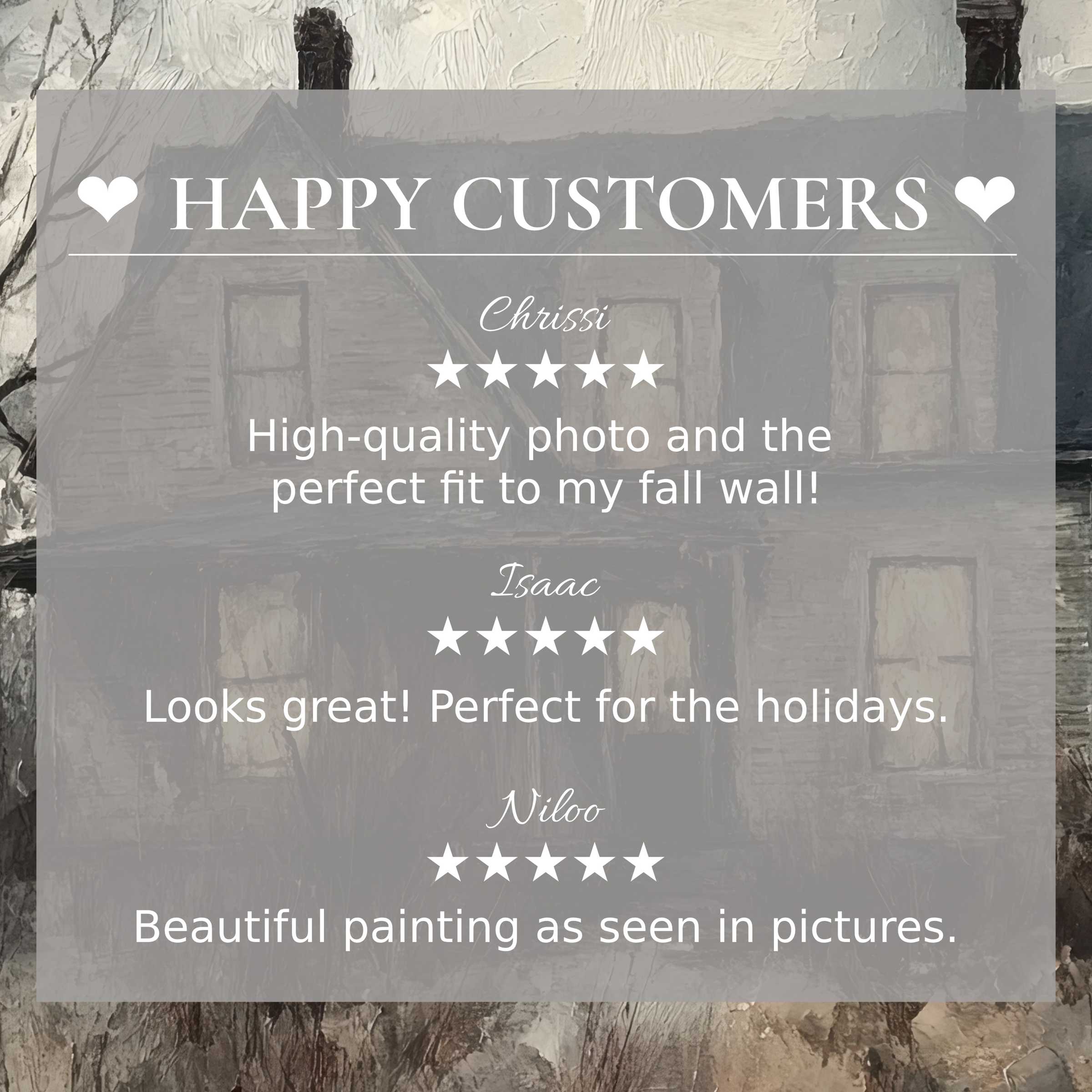 Refined halloween art for Frame TV with textured haunted house backdrop; happy customer reviews build elegant trust