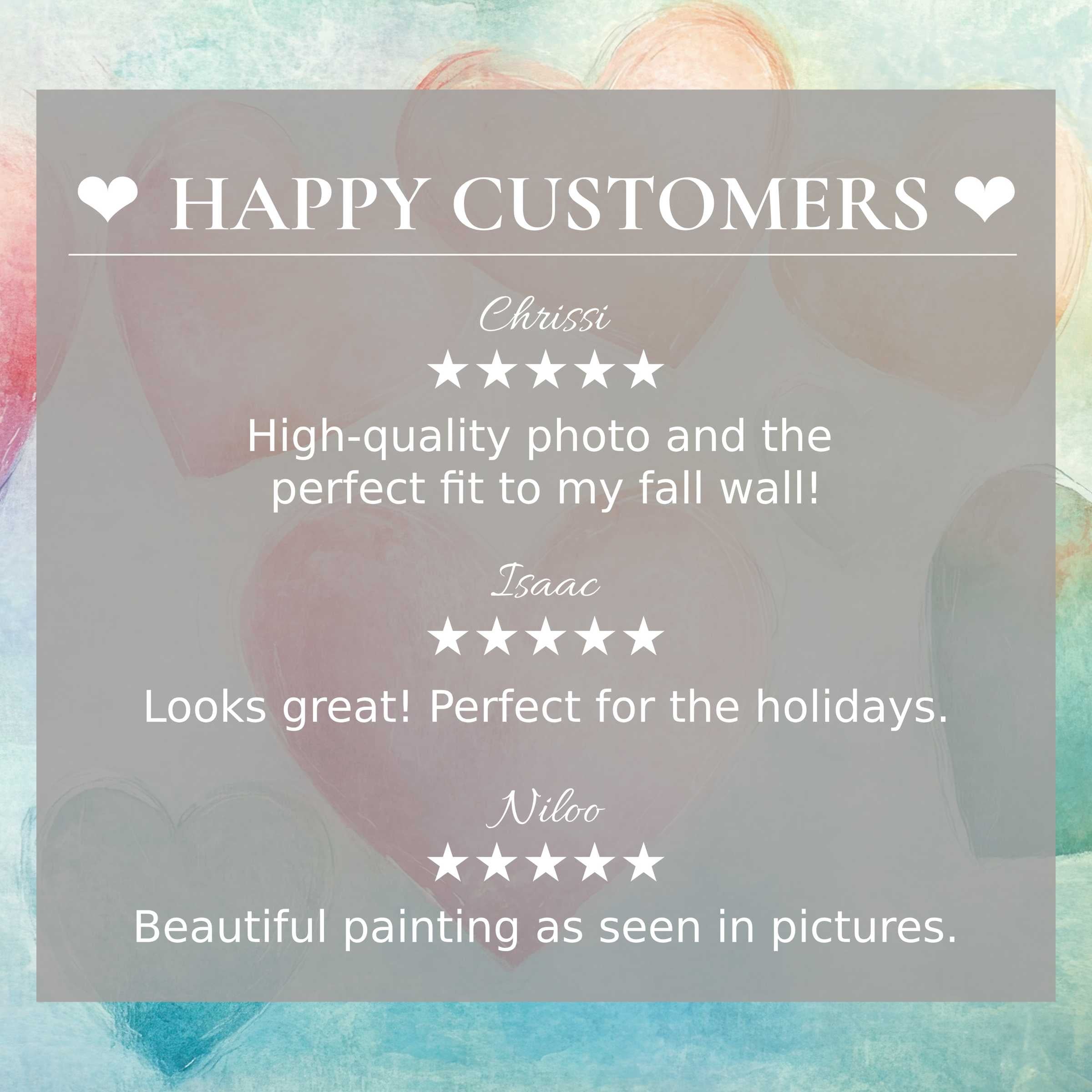 Nursery art for Frame TV with abstract sunset hearts and happy customer reviews build elegant trust