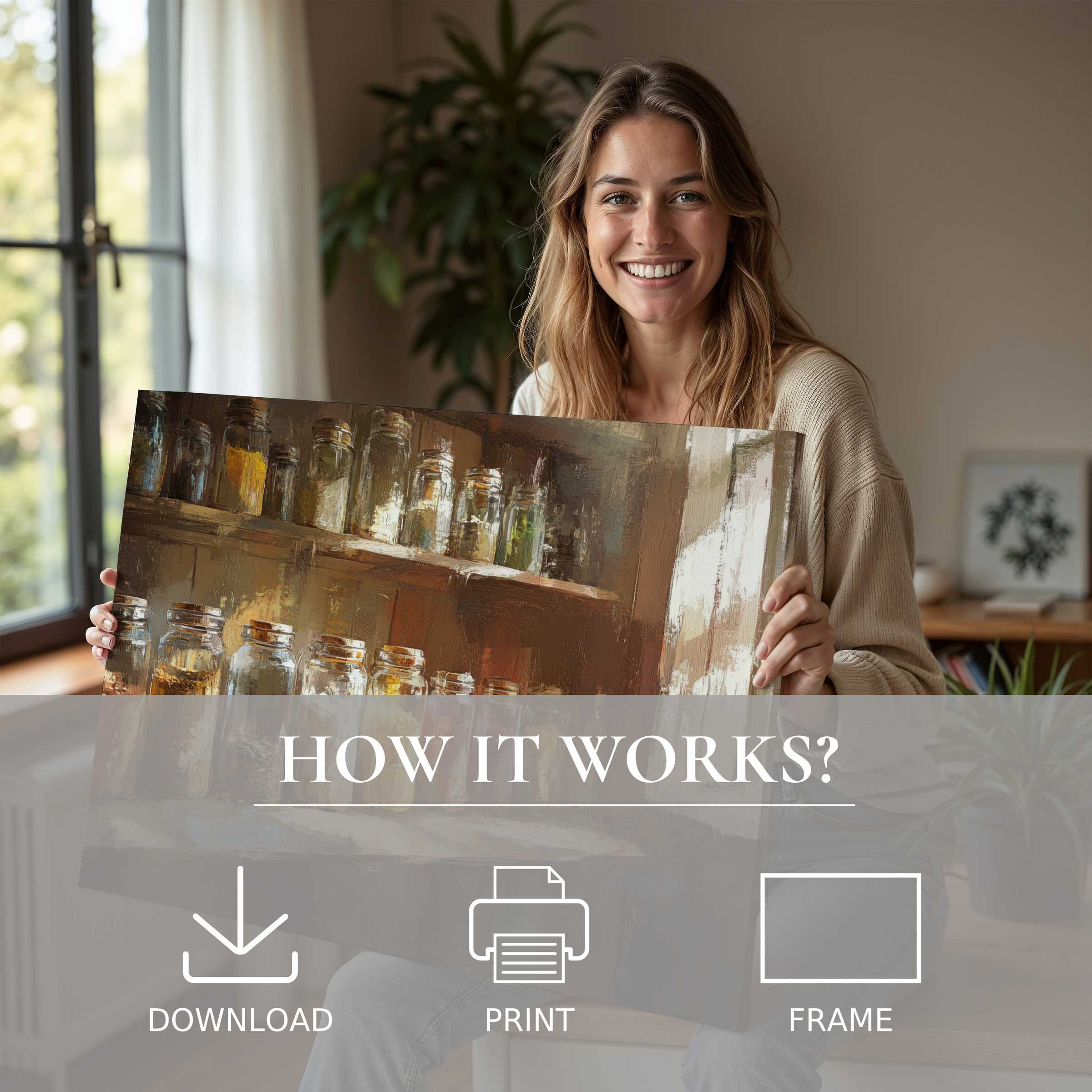 Joyful connection with farmhouse digital art print, transforming modern living spaces into serene sanctuaries with ease and grace