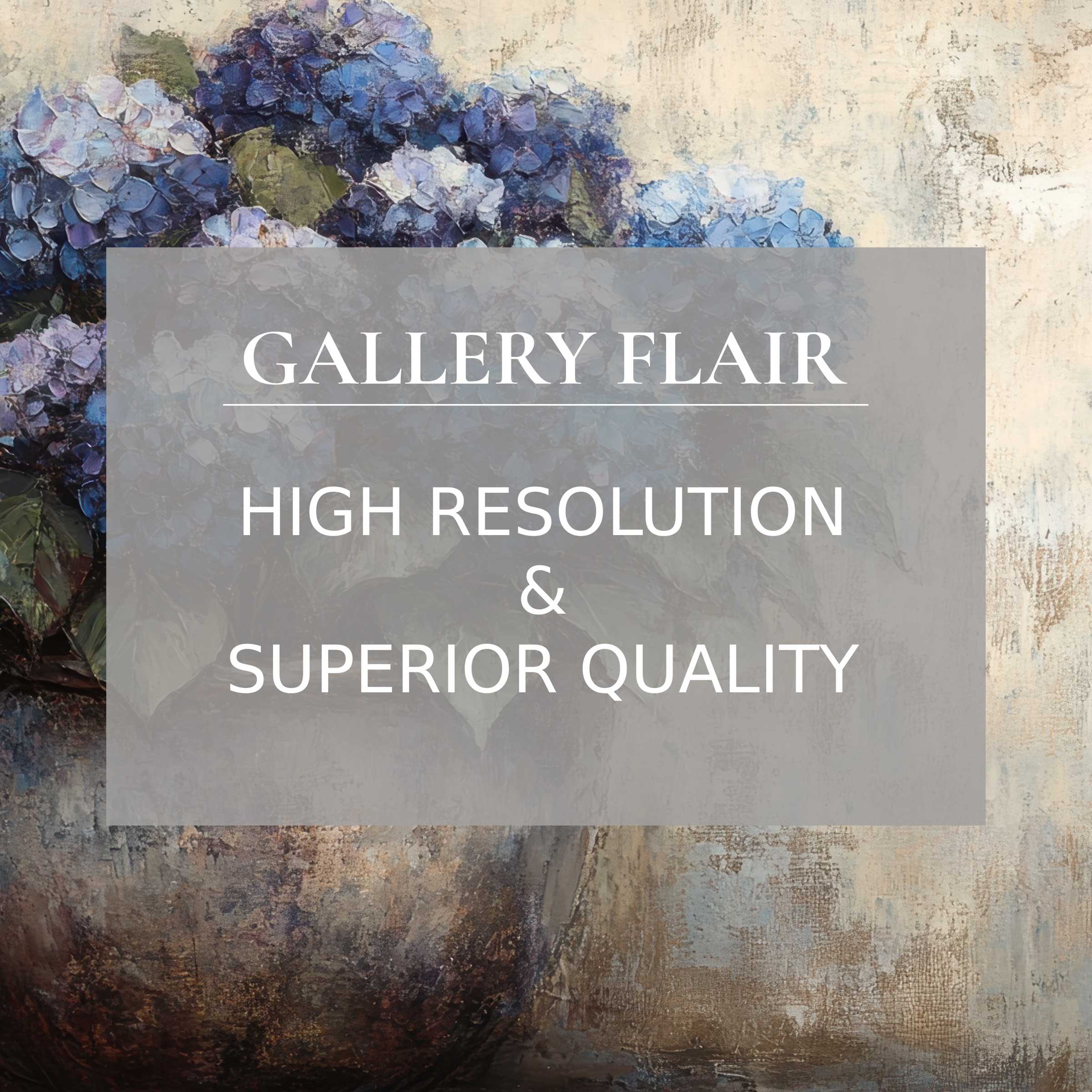 Elegant floral Frame TV picture showcasing vibrant blue blossoms with exquisite texture and high-resolution clarity