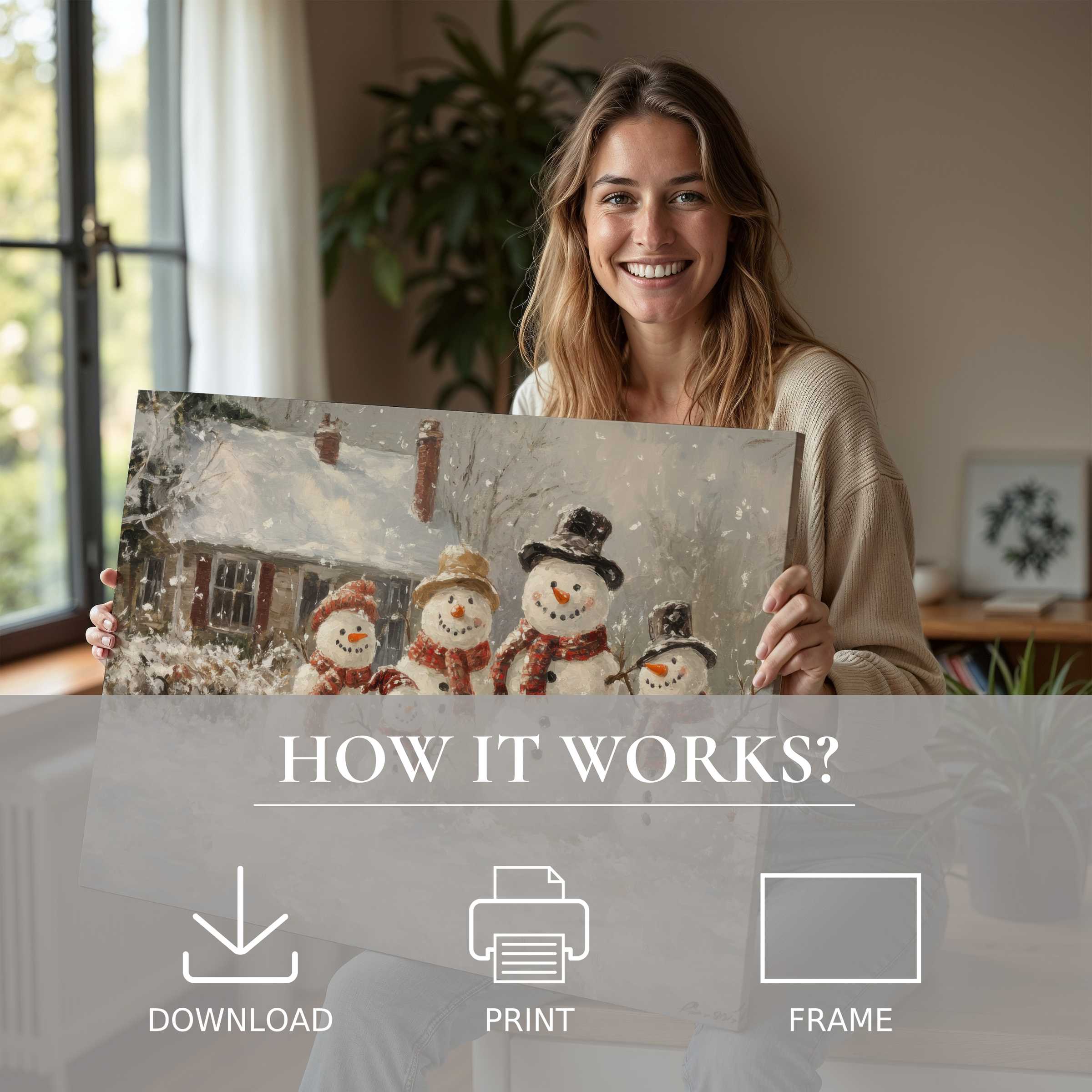 Bright Christmas digital art print radiates warmth and joy, transforming modern homes with effortless elegance