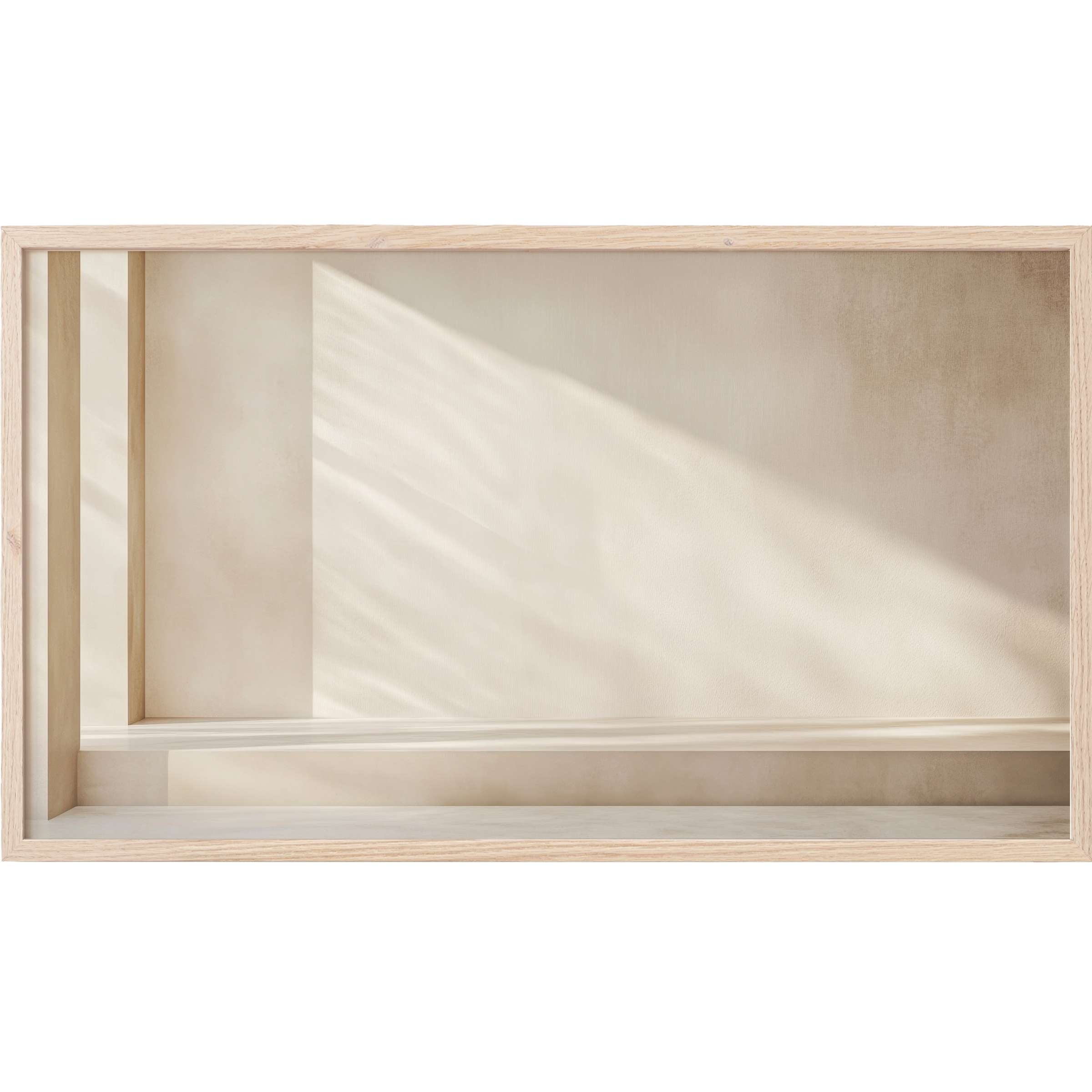 Neutral Frame TV Art featuring soft beige tones and subtle shadows in a minimalist, modern style