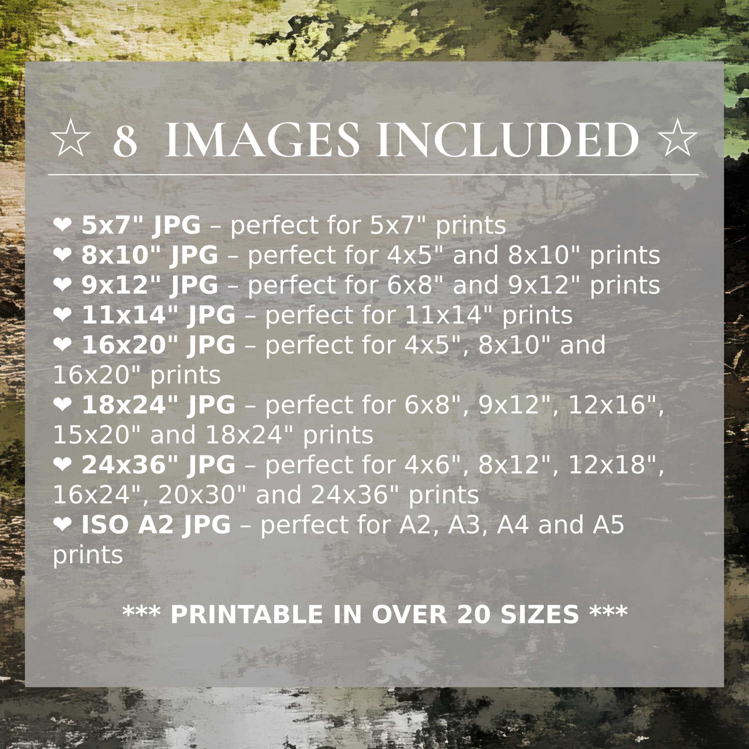 Vintage digital print showcasing calming olive greens and warm golds, delivered in 8 high-quality sizes to elevate modern interiors with timeless elegance and flexible styling
