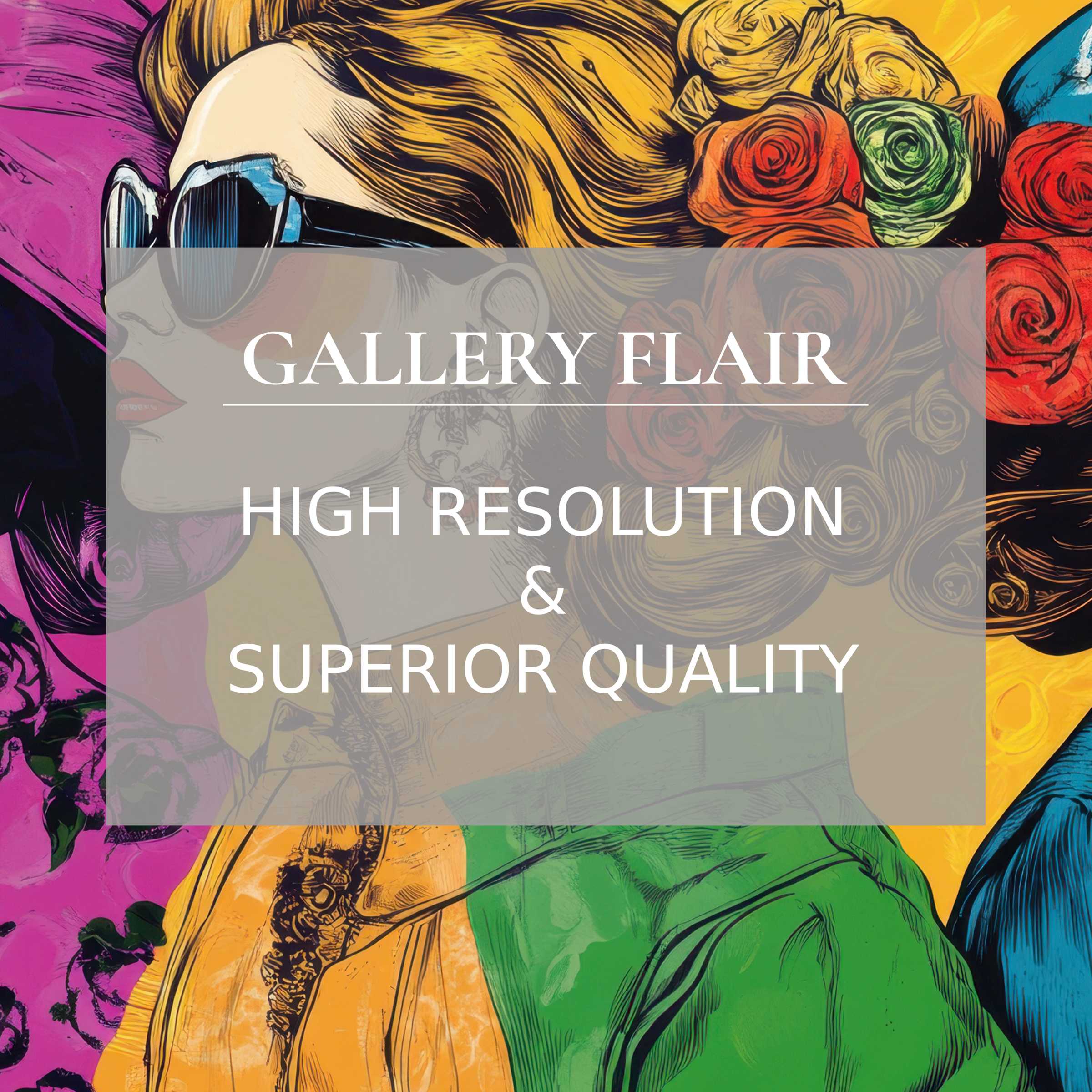 Vivid pop art Frame TV picture with sharp lines, rich colors, and elegant high-resolution clarity for refined decor