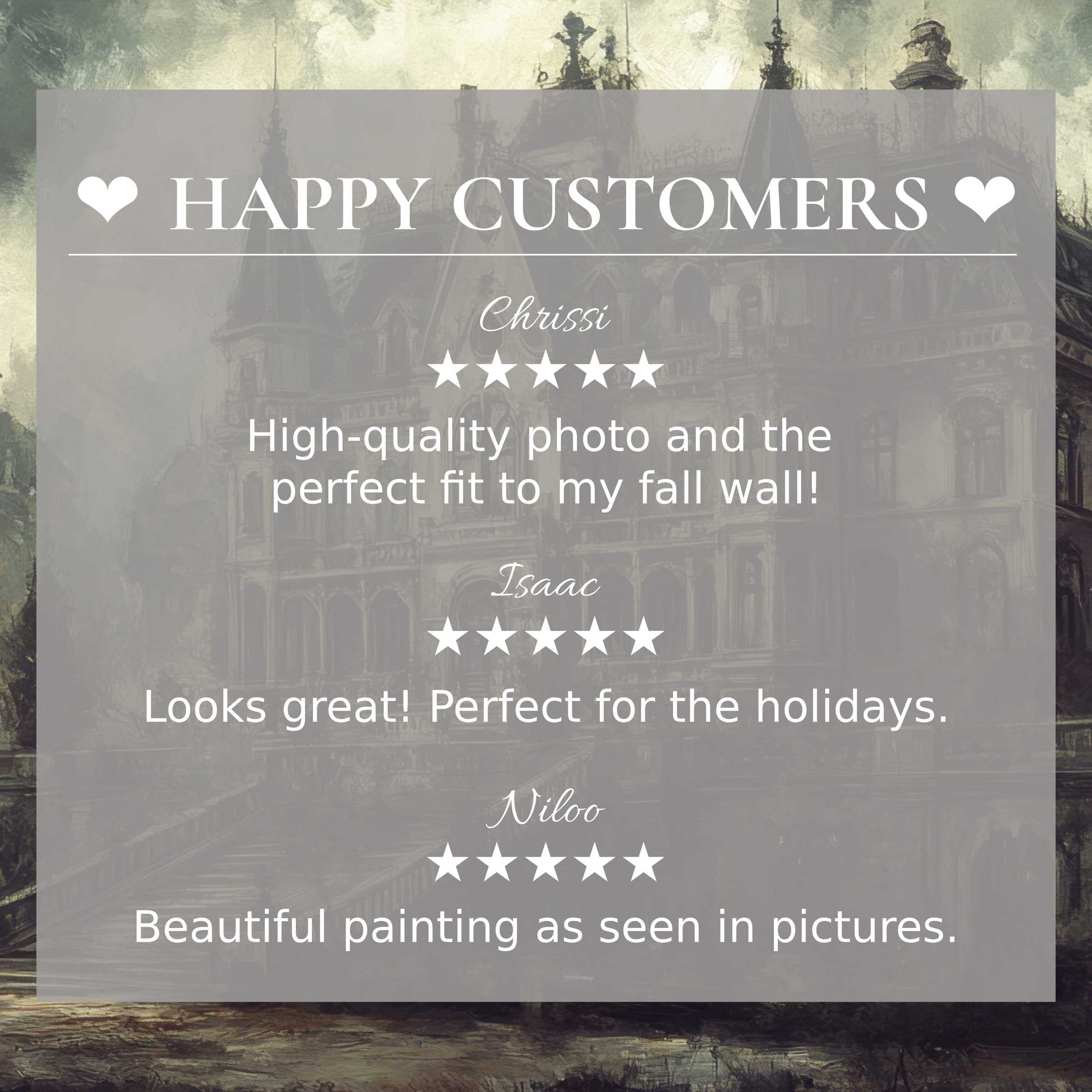 Elegant haunted mansion backdrop with positive reviews evokes trust in this halloween art for Frame TV by a happy customer