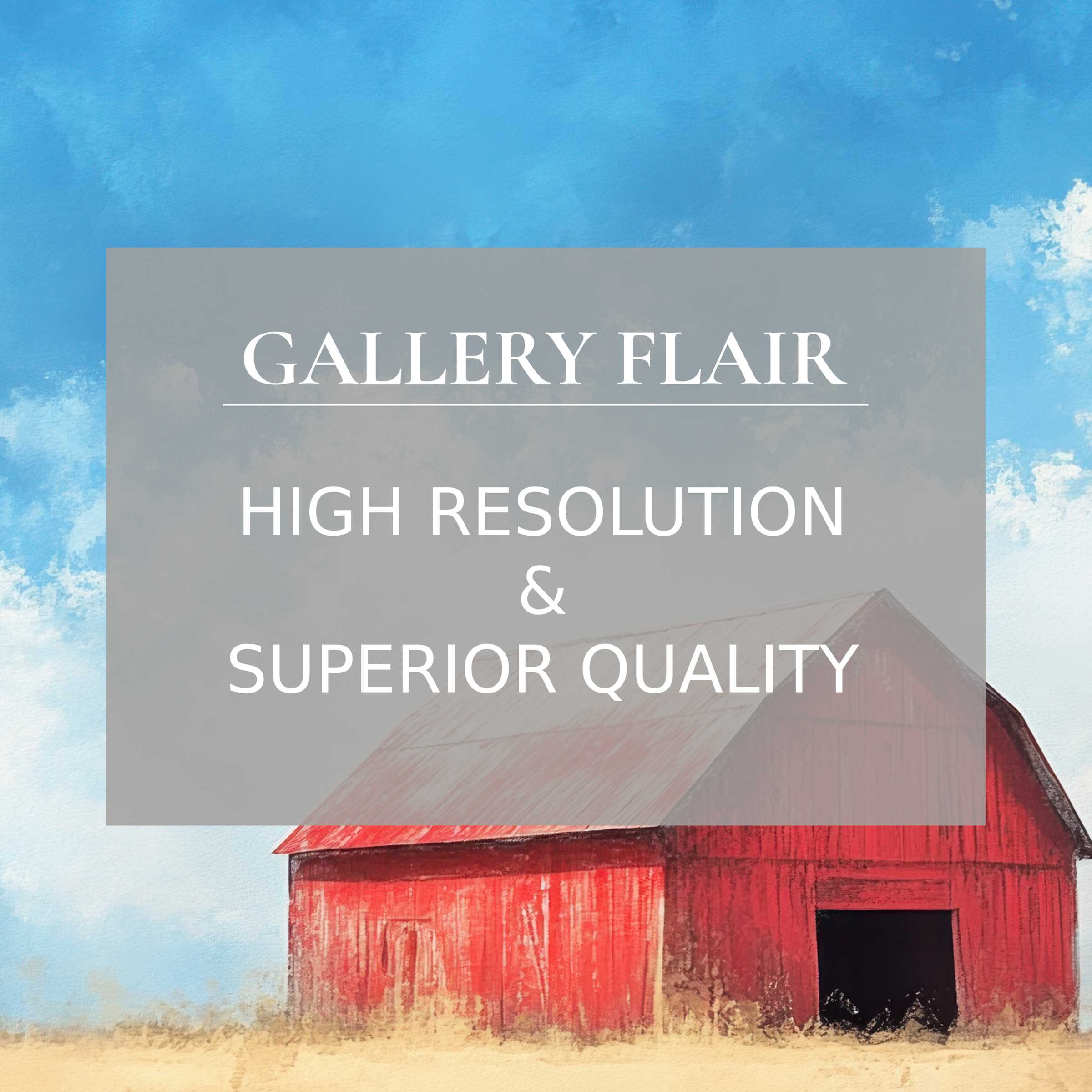Elegant farmhouse Frame TV picture showcasing vivid red barn with crisp sky and fine detail in high resolution