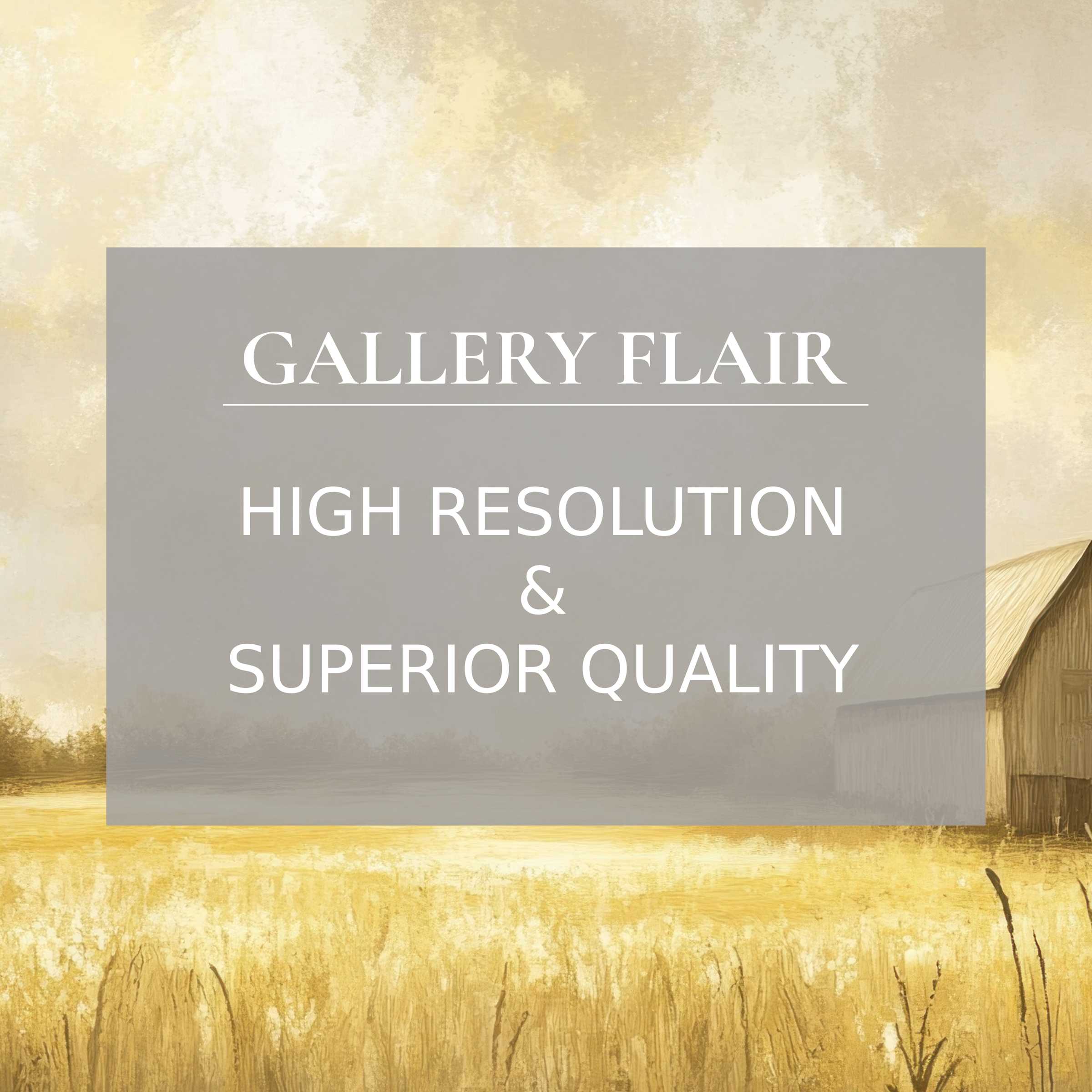 Sun-drenched golden fields and rustic barn in a calming, high-resolution landscape printable art piece that enriches modern interiors