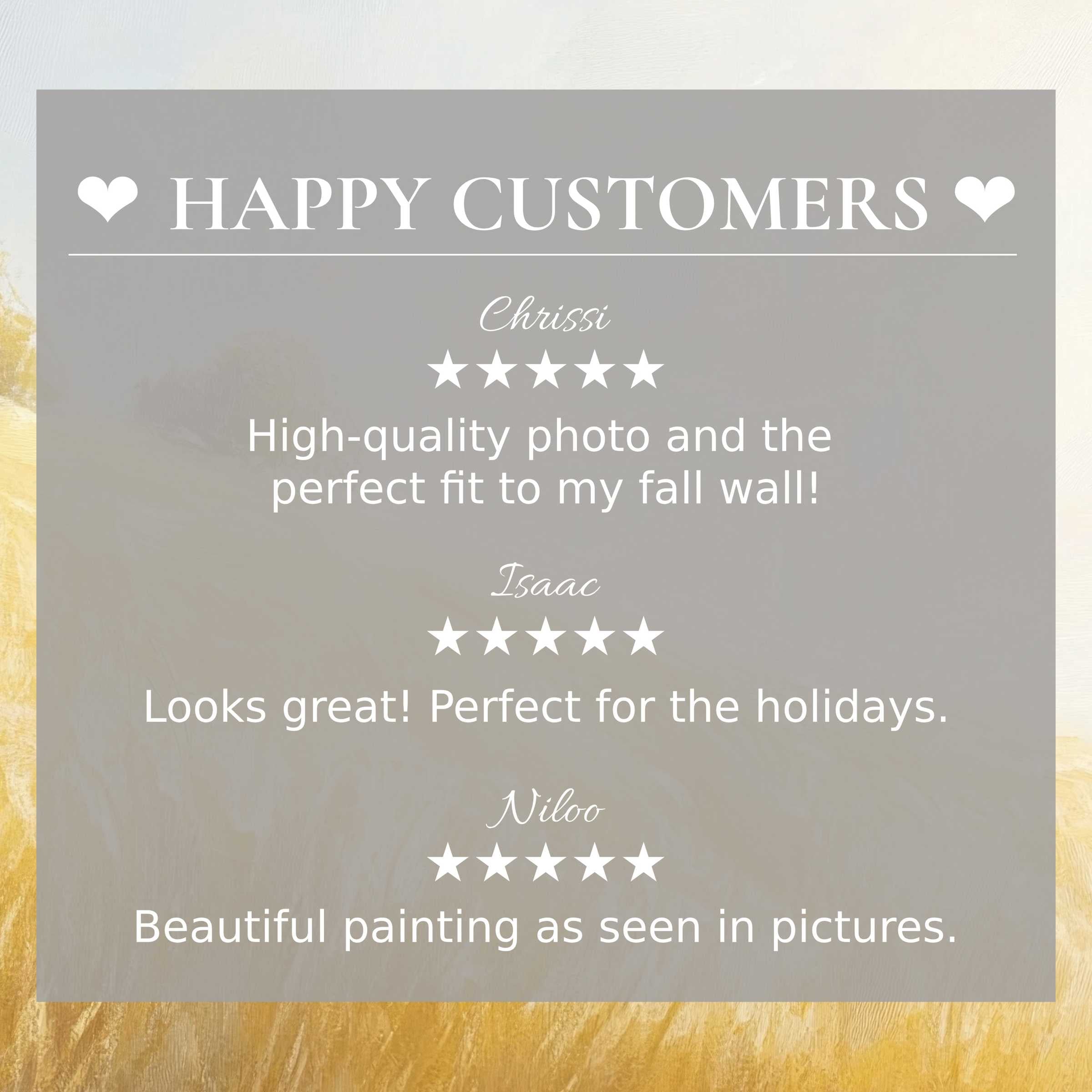 Elegant abstract sunset colors frame positive reviews, highlighting summer art for Frame TV and happy customer trust
