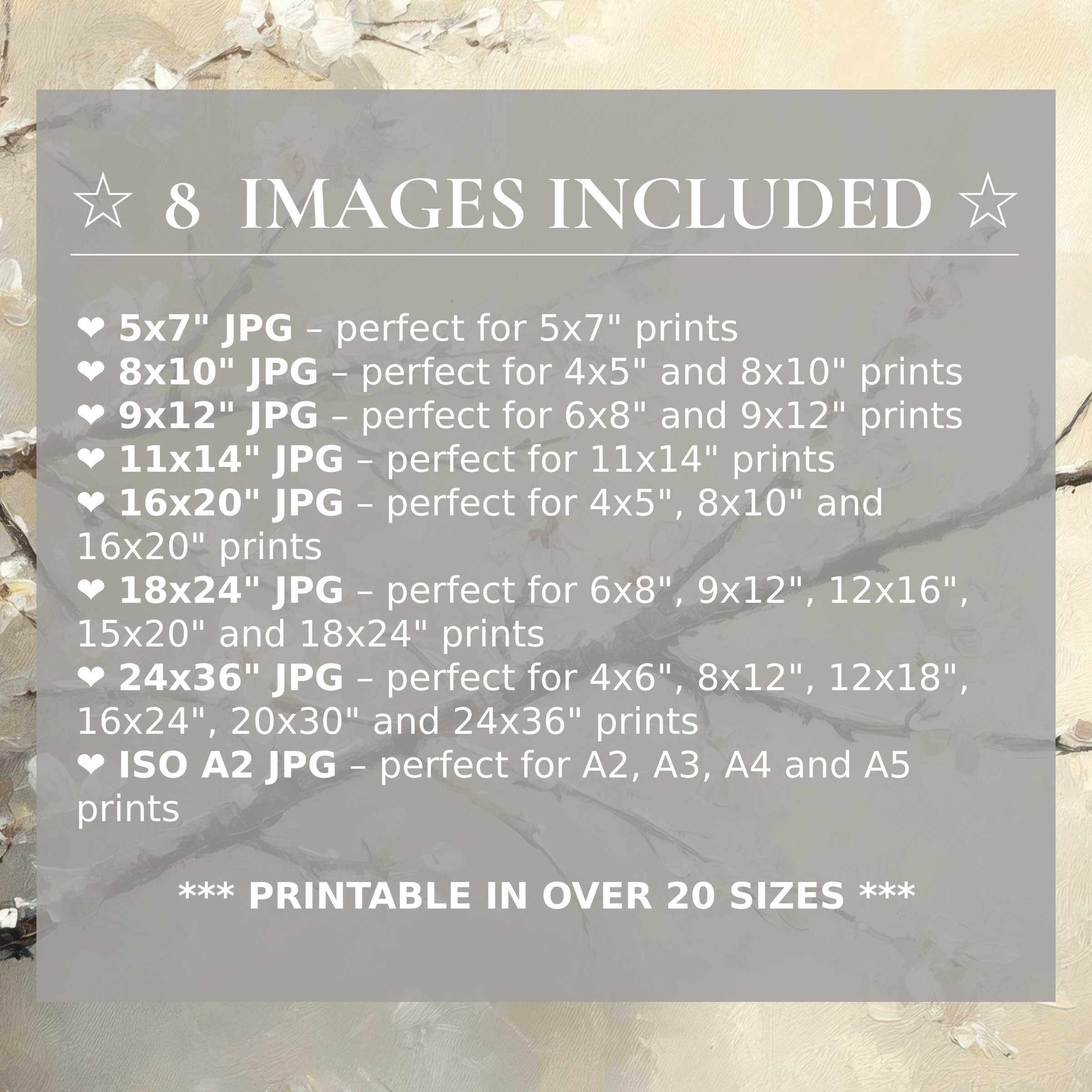 Radiant winter digital print blending soft cream and subtle gray hues, available in 8 premium sizes to elevate modern interiors with timeless elegance