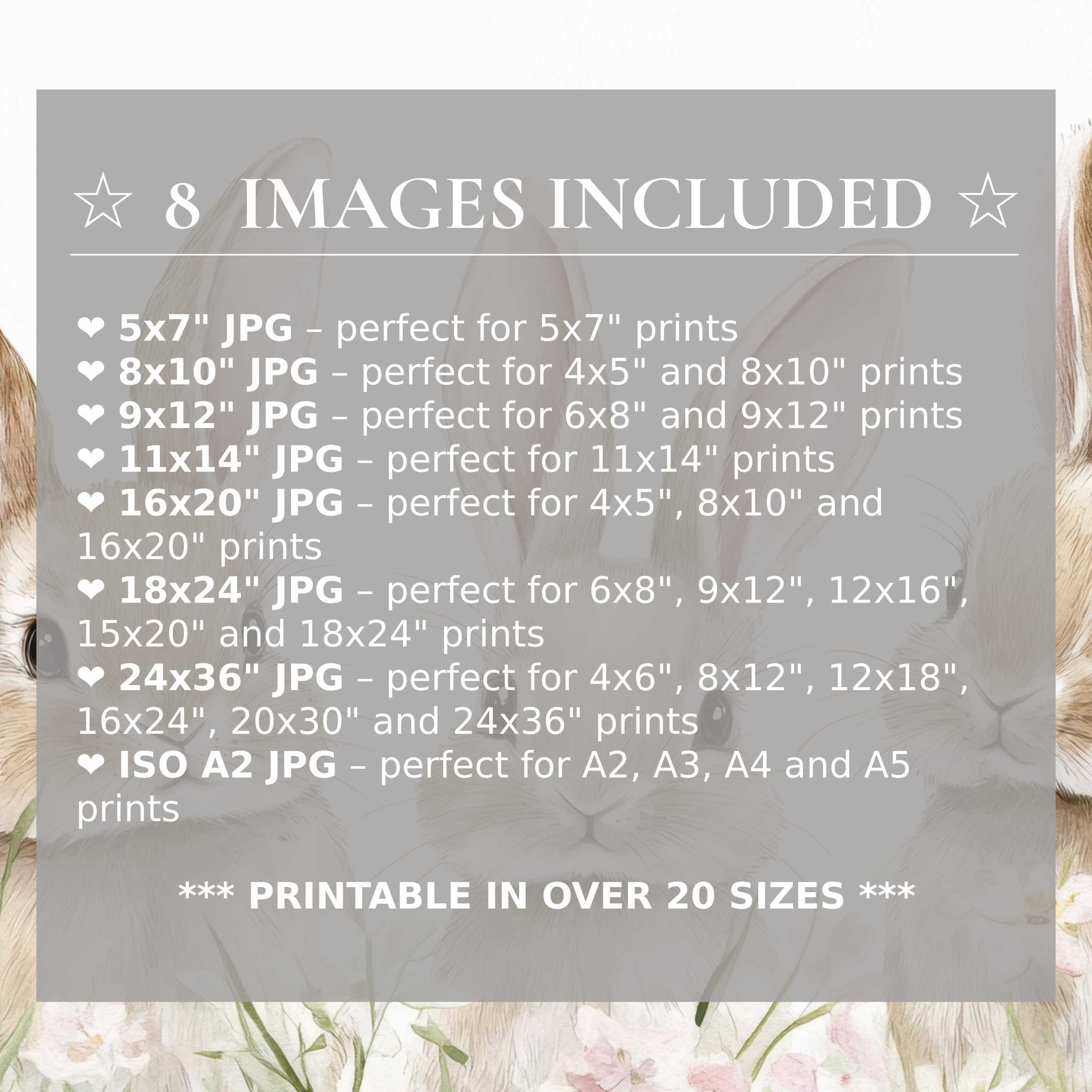 Radiant nursery digital print with soft pastel tones and delicate florals, offered in 8 high-quality sizes included for versatile modern interiors