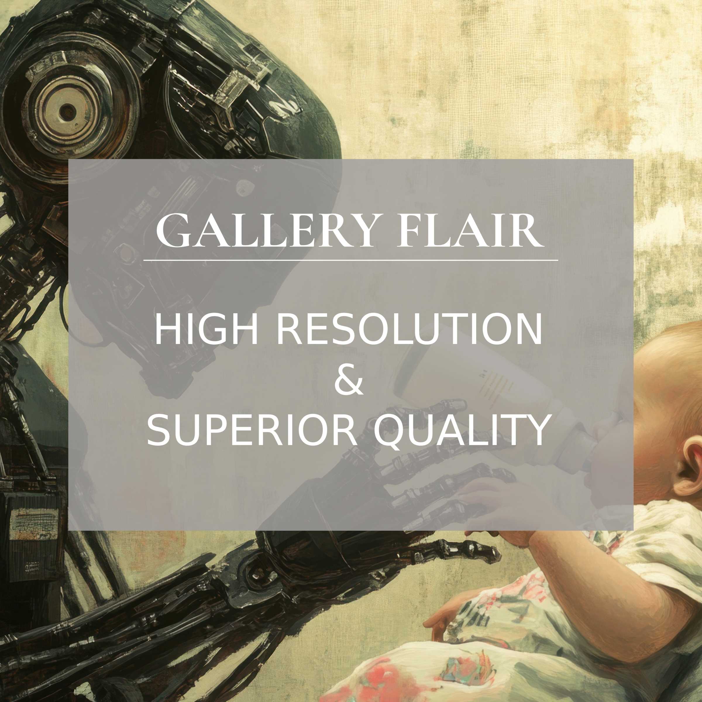 Elegant high-resolution street art Frame TV picture blending mechanical precision with soft human warmth in refined clarity