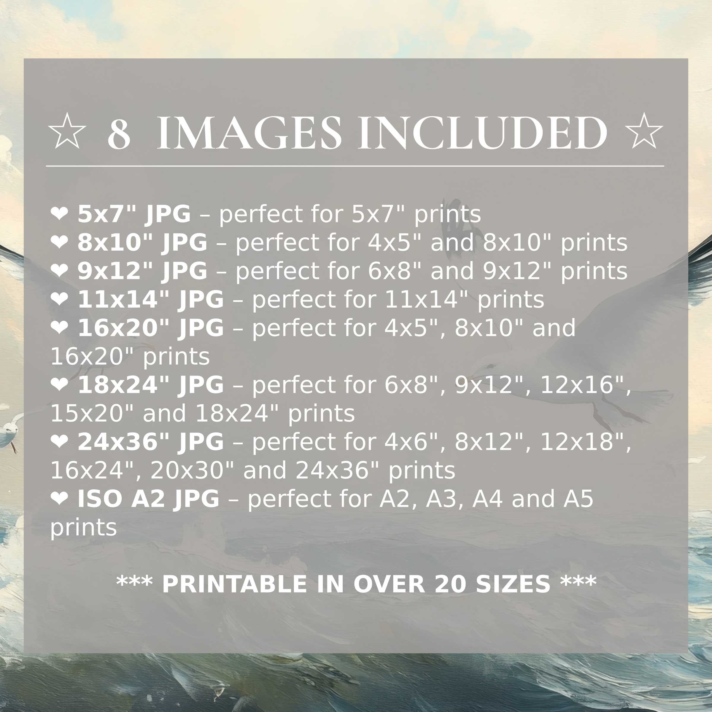Coastal digital print radiates calming blues and soft creams, elevating modern interiors with style in 8 high-quality sizes included