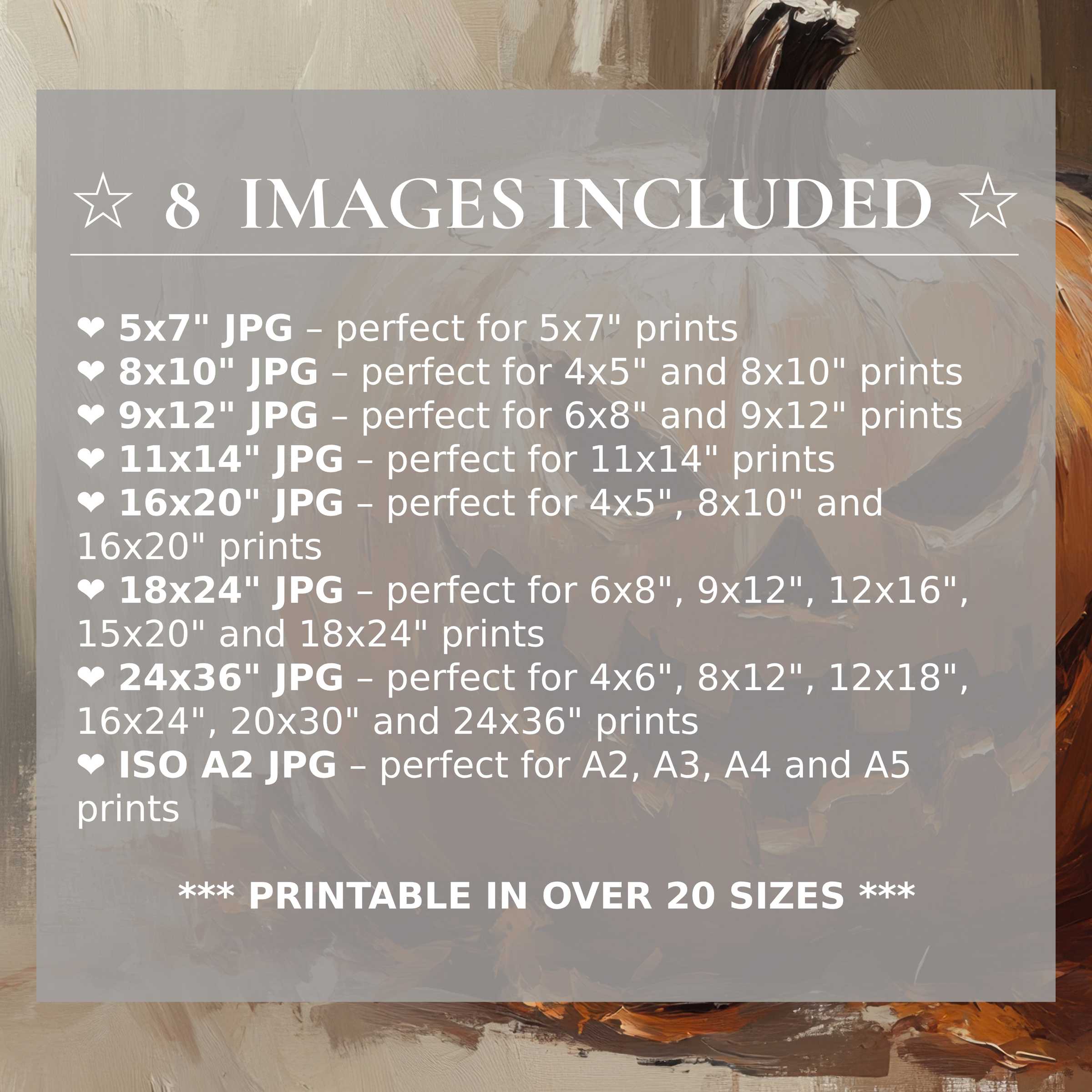 Halloween digital print radiates warm amber and muted earth tones, offered in 8 high-quality sizes included to enhance modern interiors with effortless style and versatility