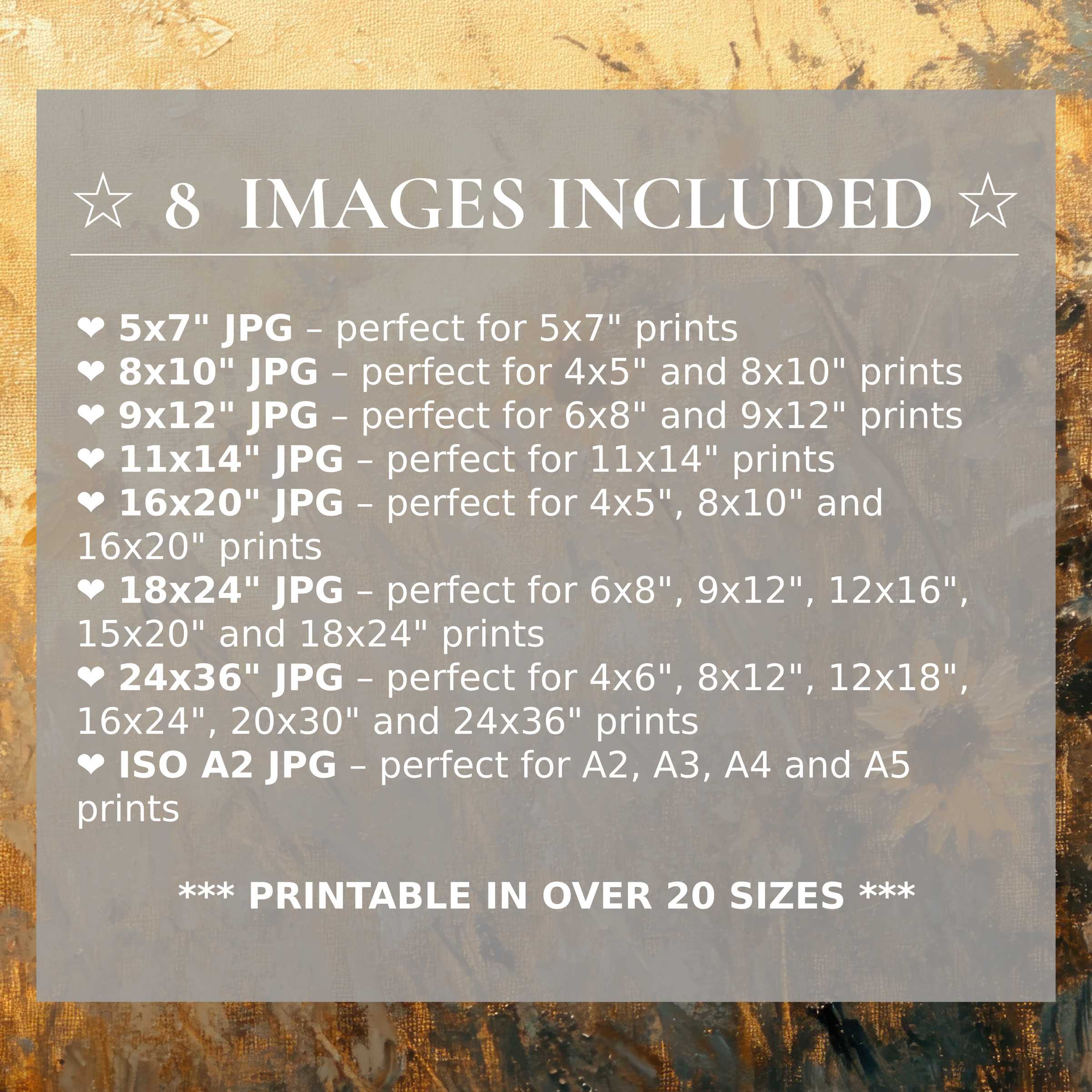 Radiant fall digital print in warm gold and earthy tones, offering 8 high-quality sizes included to elevate modern interiors with timeless style