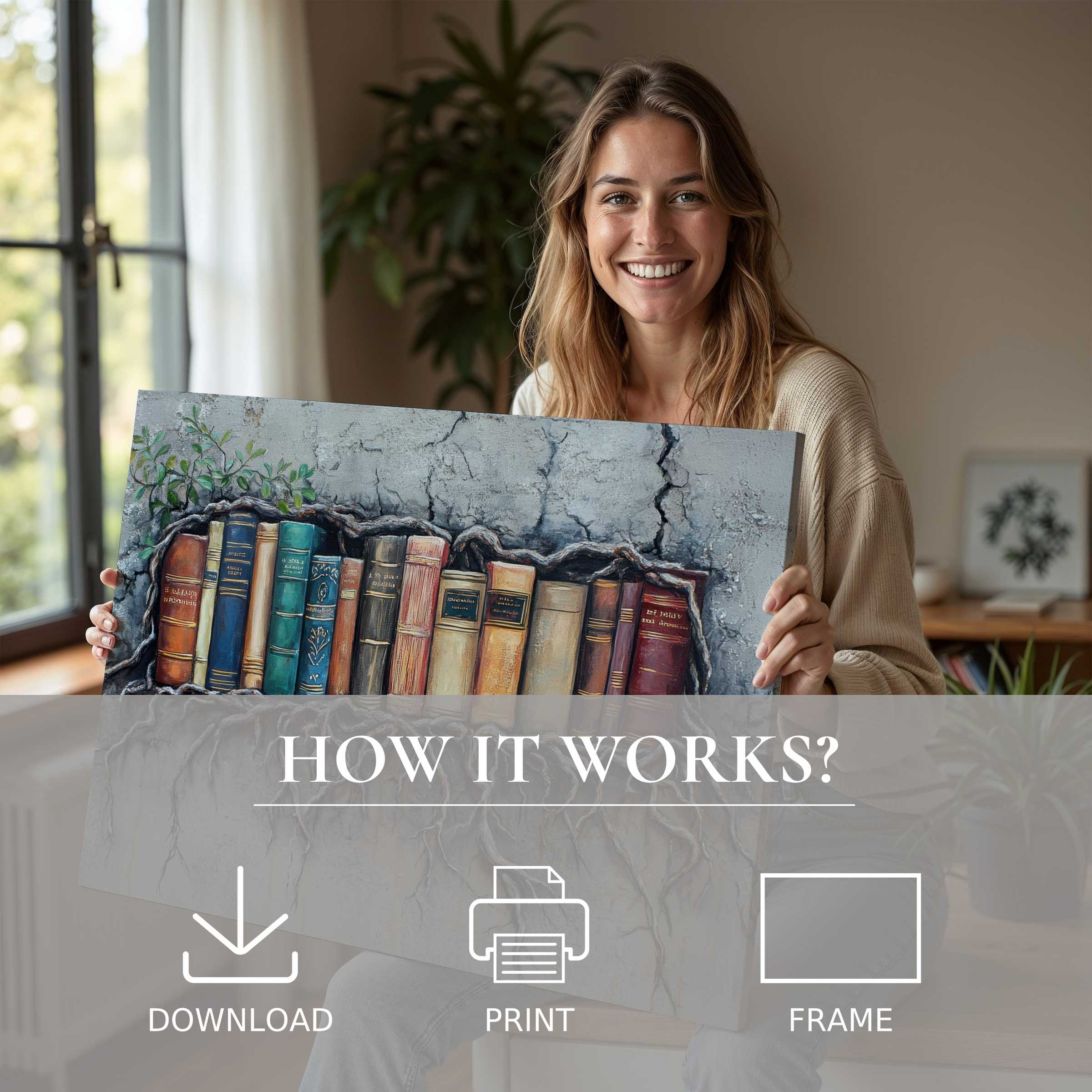 A joyful moment revealing street art digital art print, blending timeless beauty and effortless elegance in modern living