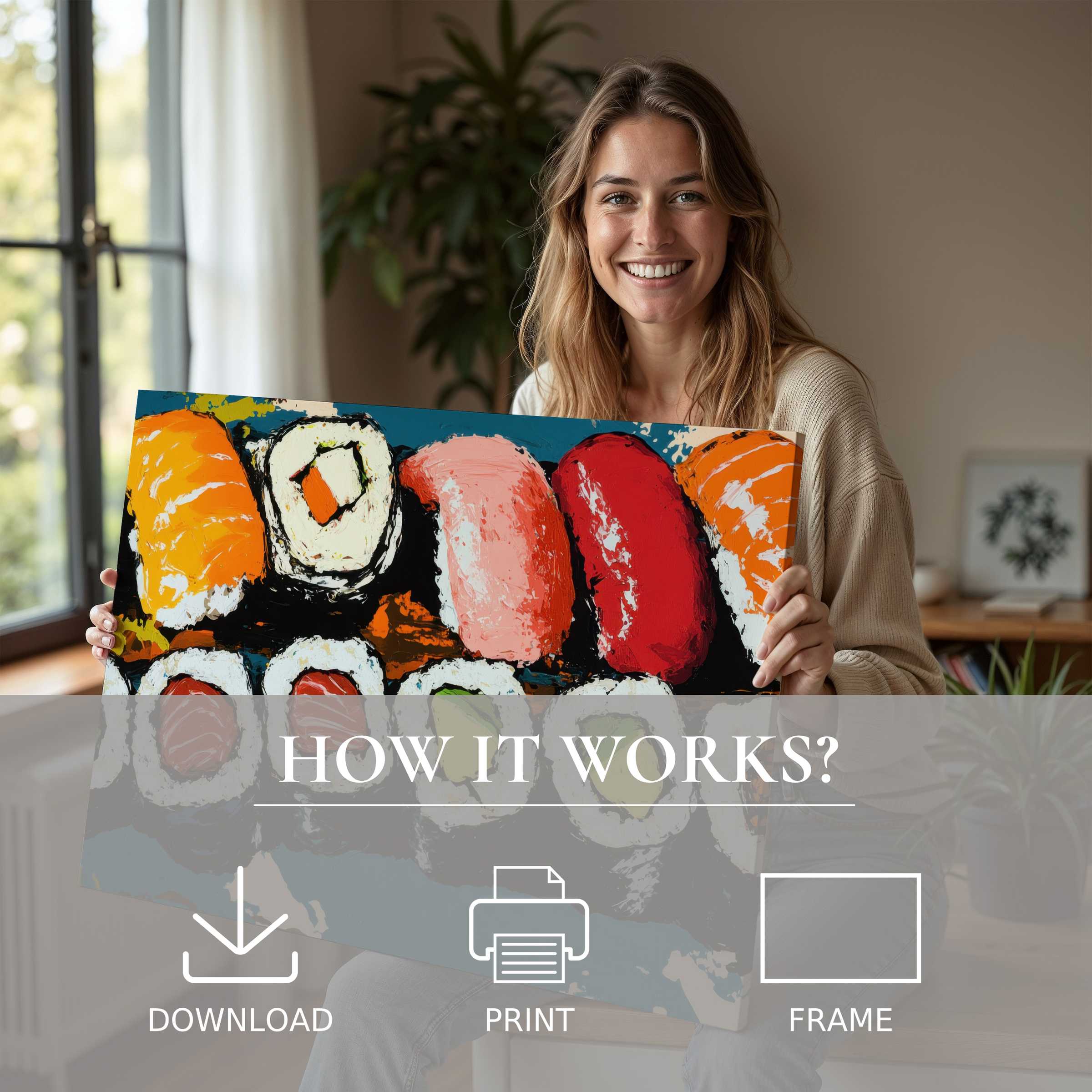 Joyful connection with pop art digital art print brightens a modern home, inviting effortless elegance in art living