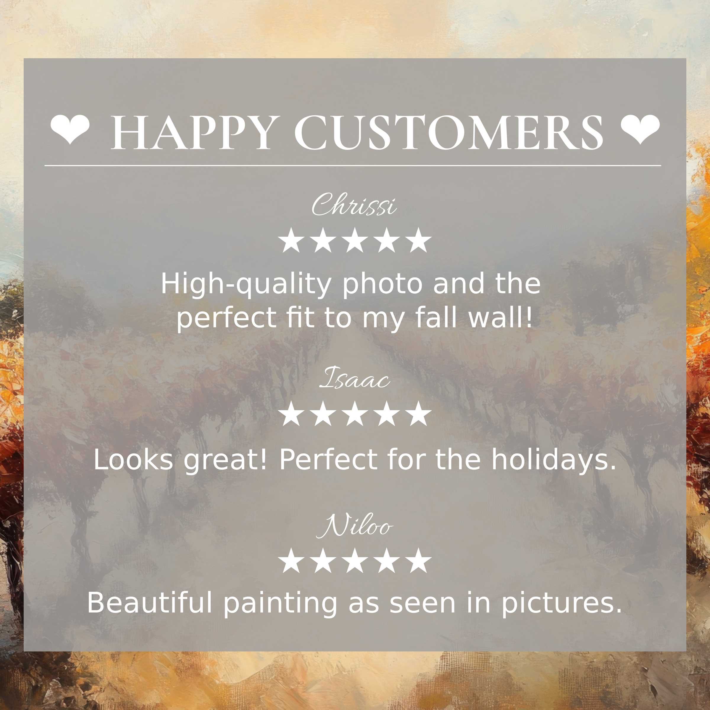 Elegant abstract sunset colors set the backdrop for fall art for Frame TV with glowing reviews from a happy customer