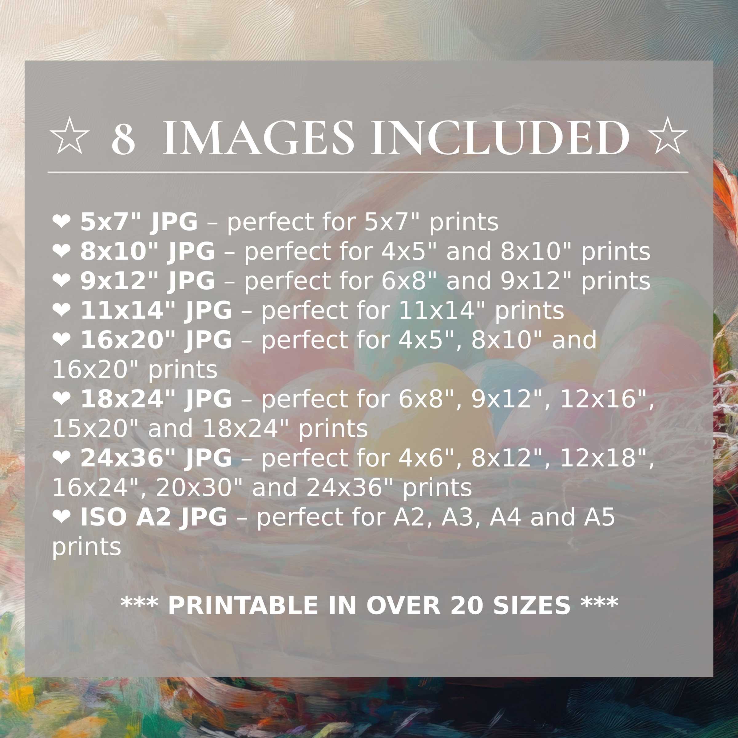 Easter digital print radiates soft pastels and warm hues, enhancing modern interiors with effortless style and 8 high-quality sizes included