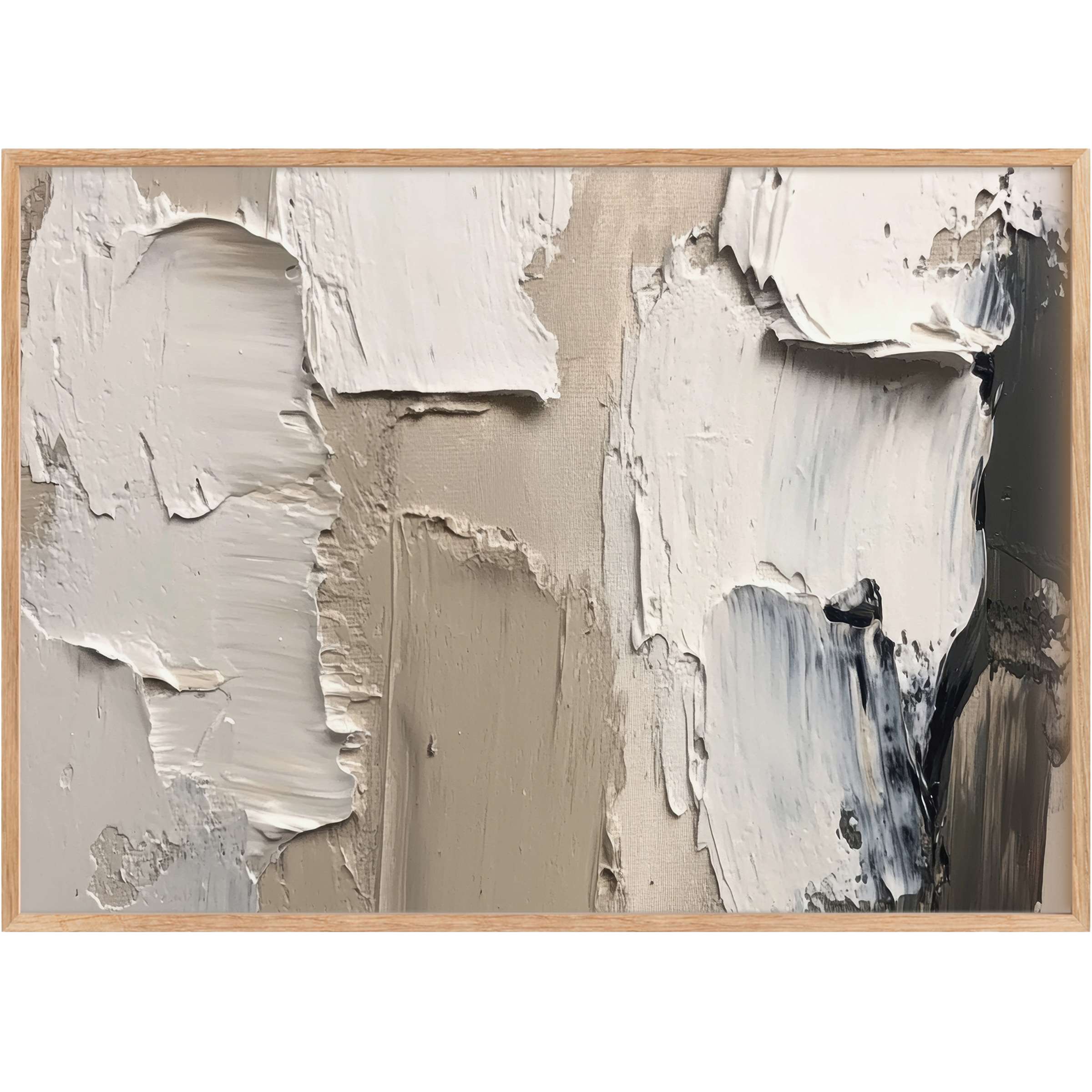 Elevate interiors with modern printable wall art in soothing taupes and whites, creating a serene, textured ambiance of refined calm