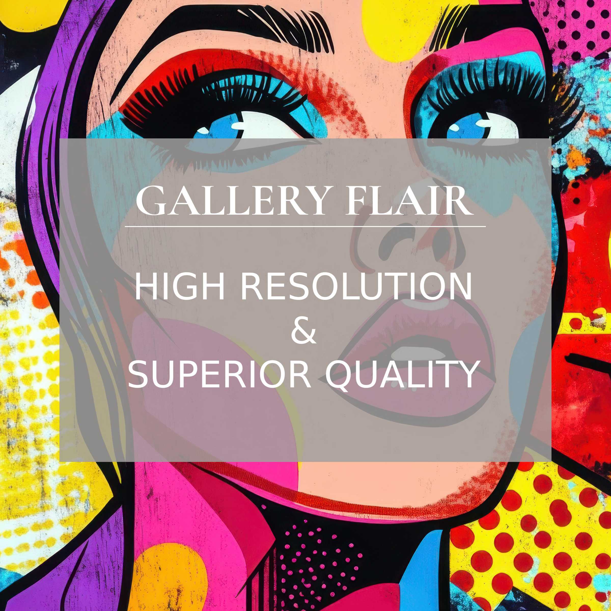 Vibrant pop art Frame TV picture with striking clarity, bold colors, and refined elegance for premium home decor