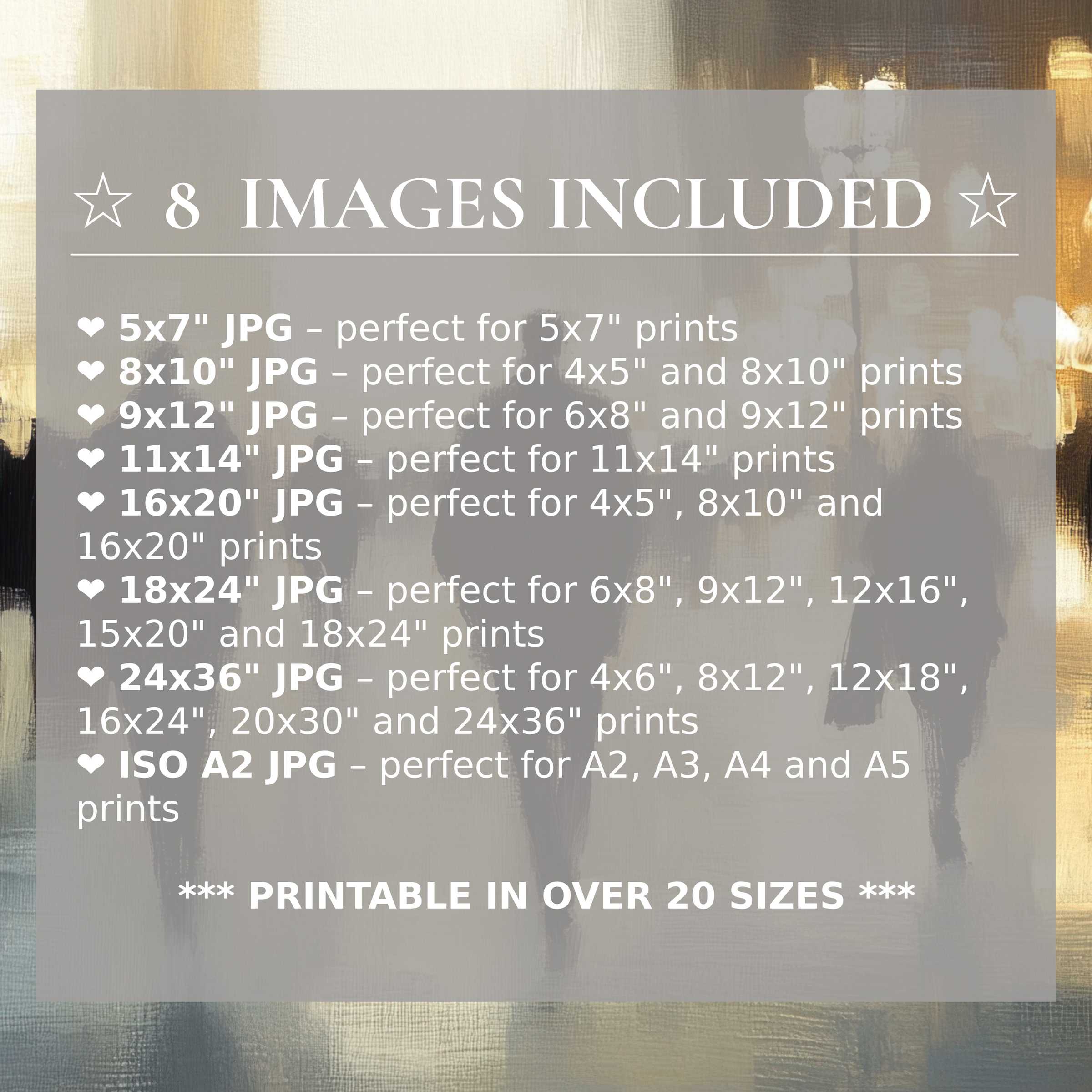 Urban digital print radiates warm golds and muted grays, offering 8 high-quality sizes to elevate modern interiors with versatile style