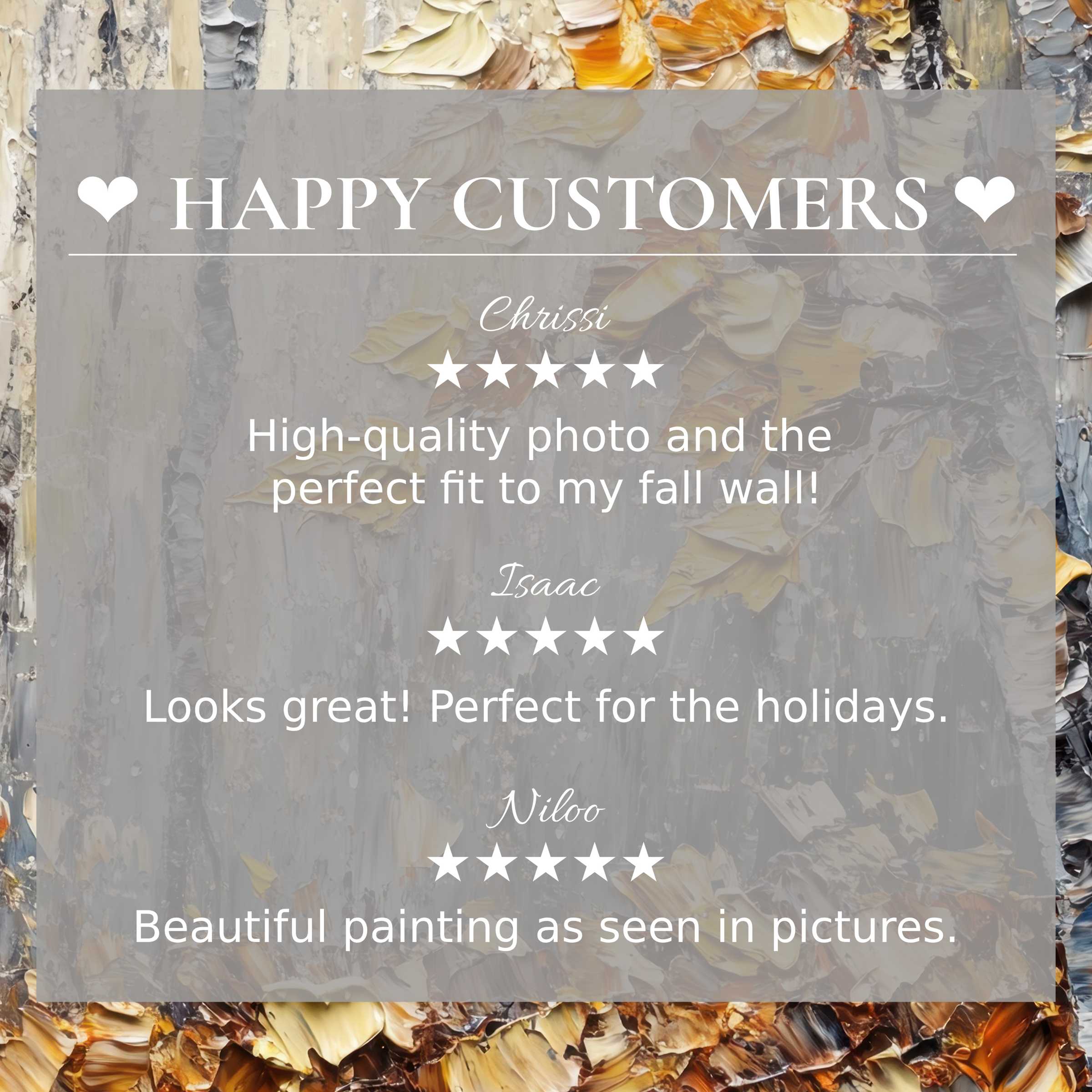 trees art for Frame TV with abstract sunset colors and happy customer reviews showcasing trust and elegance