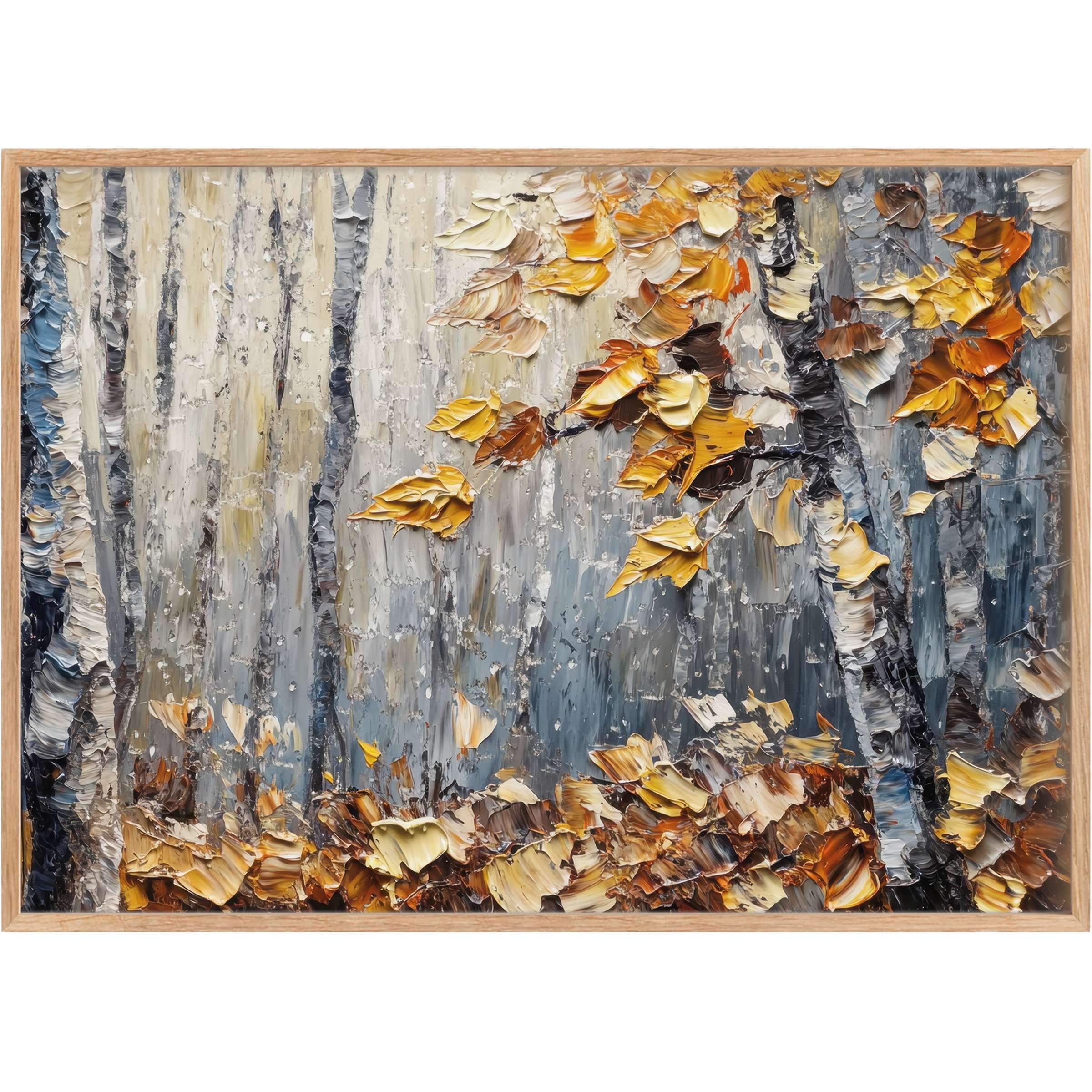 Textured tree printable wall art captures autumn’s serene embrace with warm ambers and cool grays, enriching elegant spaces
