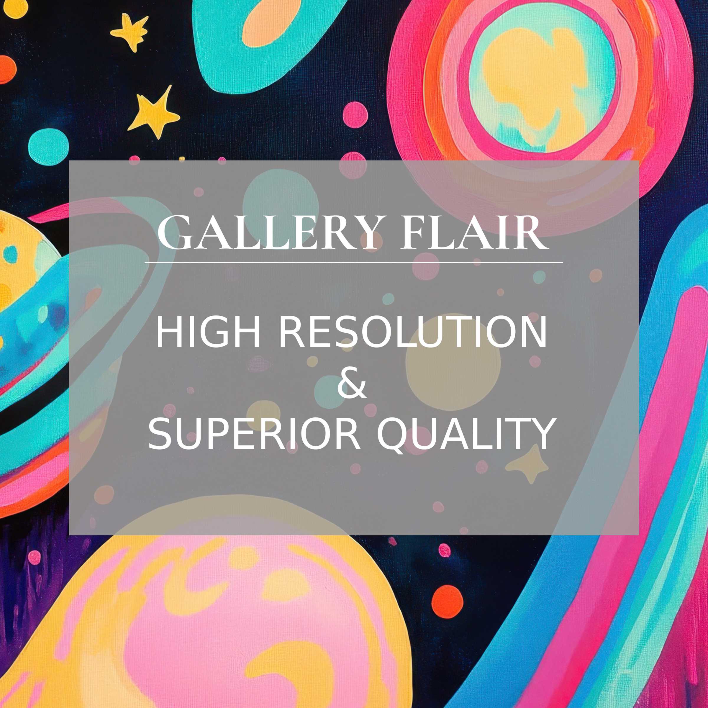 Vibrant cosmic shapes in sharp detail blend elegance and clarity in this pop art Frame TV picture