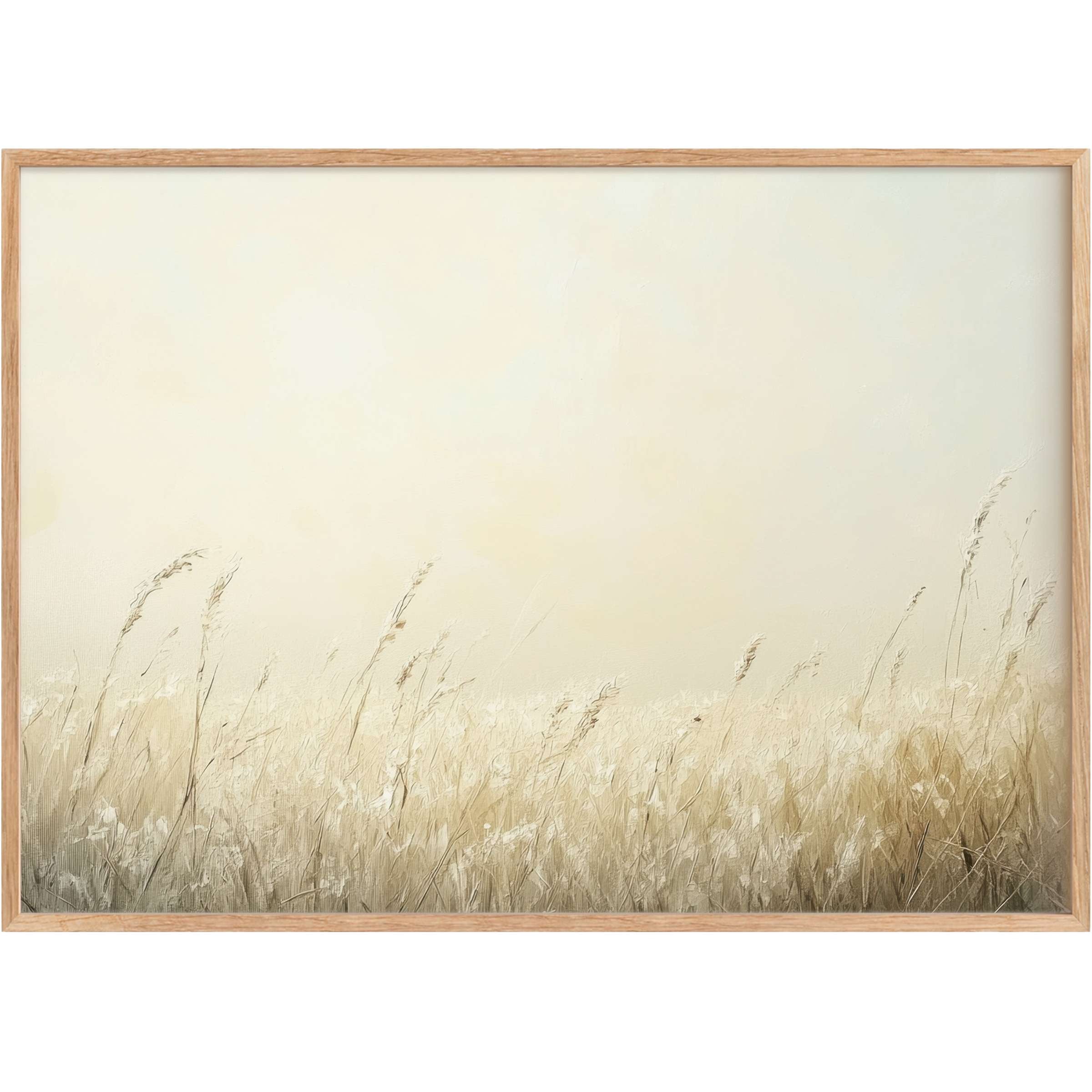Botanical printable wall art capturing soft golden grasses in gentle breeze, infusing interiors with serene warmth and timeless elegance