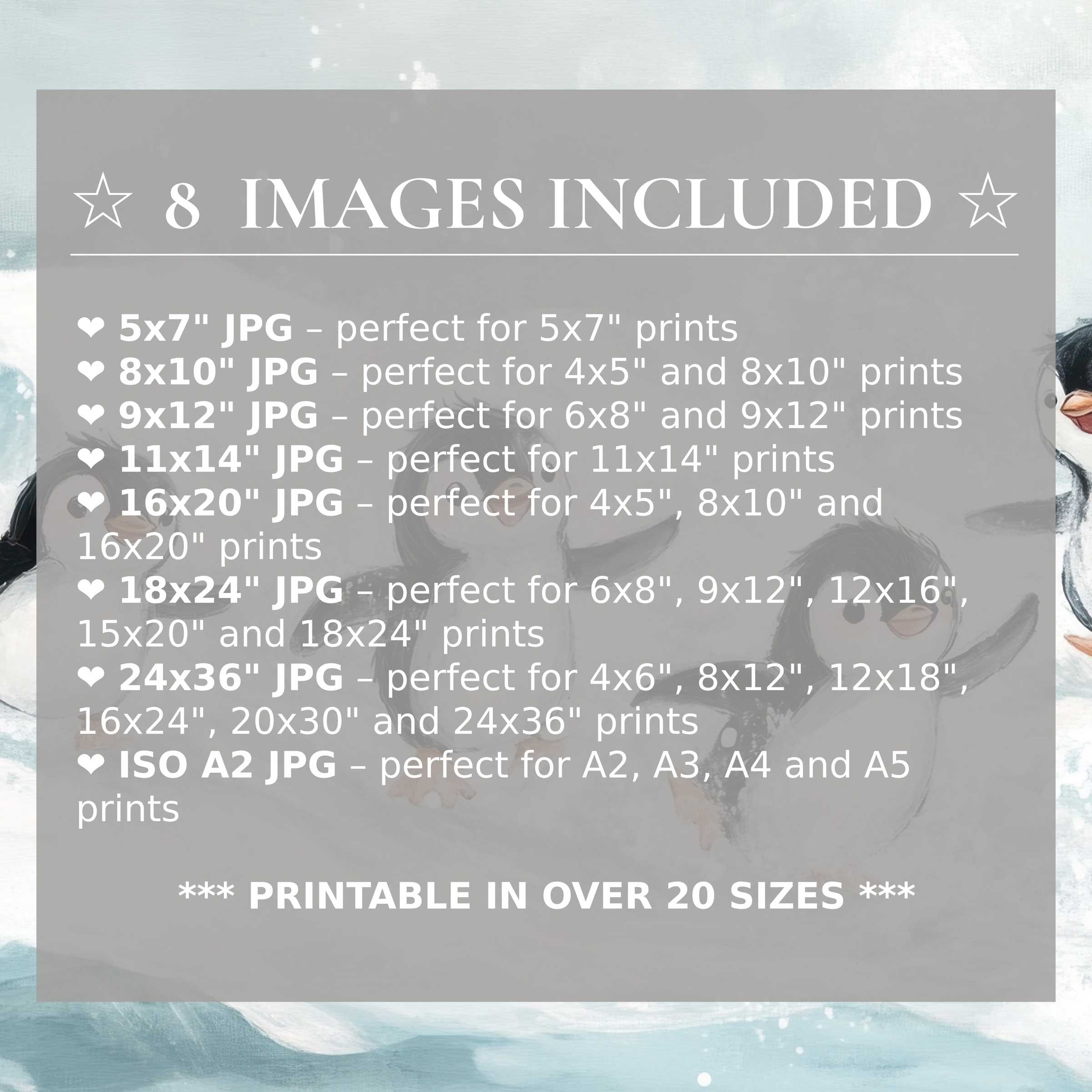 Nursery digital print featuring radiant icy blues and soft charcoal tones, offered in 8 high-quality sizes included to enhance modern interiors with serene elegance and versatile style