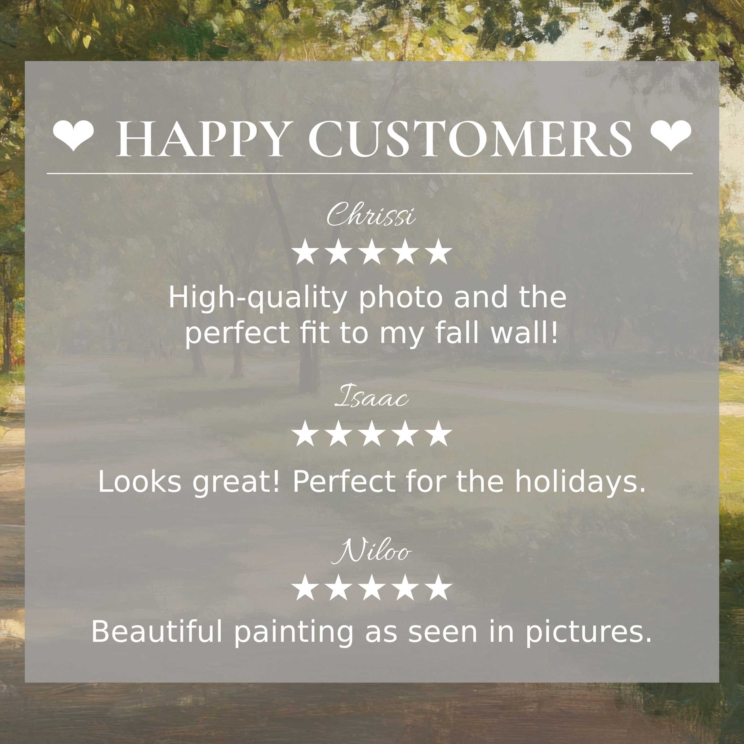 Urban art for Frame TV with a soft, natural landscape backdrop; happy customer reviews build trust and elegance