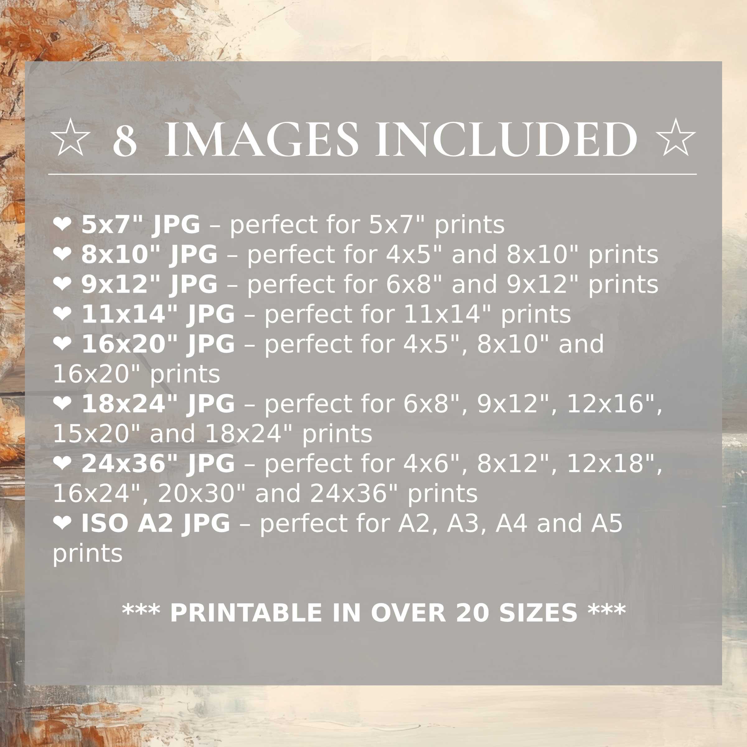 Radiant fall digital print in warm amber and cream hues, enhancing modern interiors with elegance and 8 high-quality sizes included