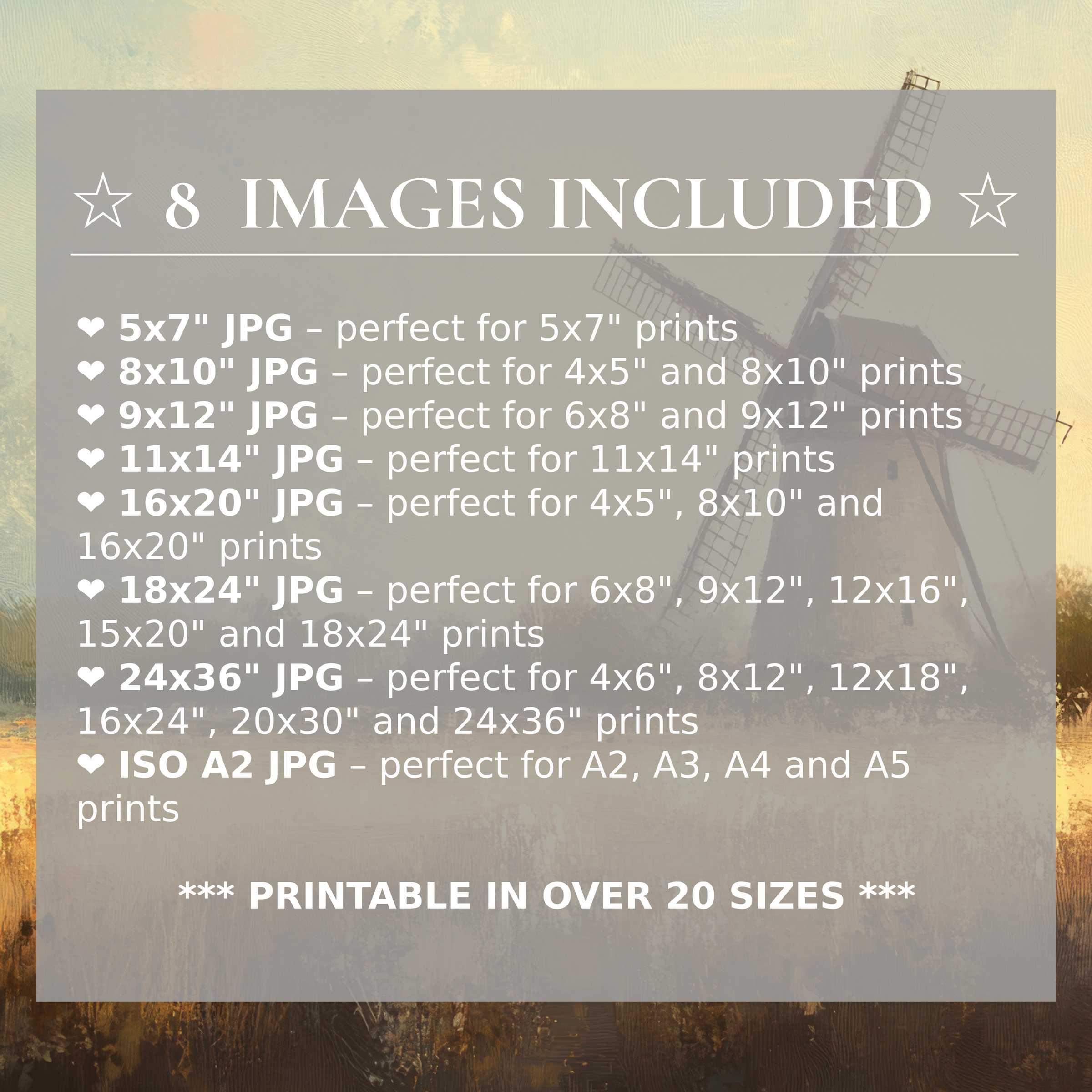 Farmhouse digital print in warm earth tones with soft sunlight, offering 8 high-quality sizes to elevate stylish modern interiors