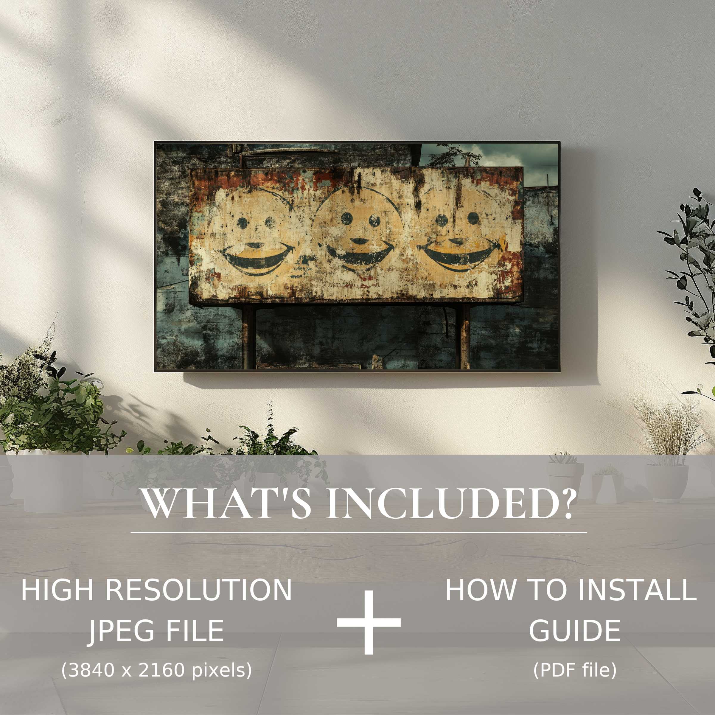 Stylish street art digital TV art download for easy display, enhancing modern living spaces with bold urban charm